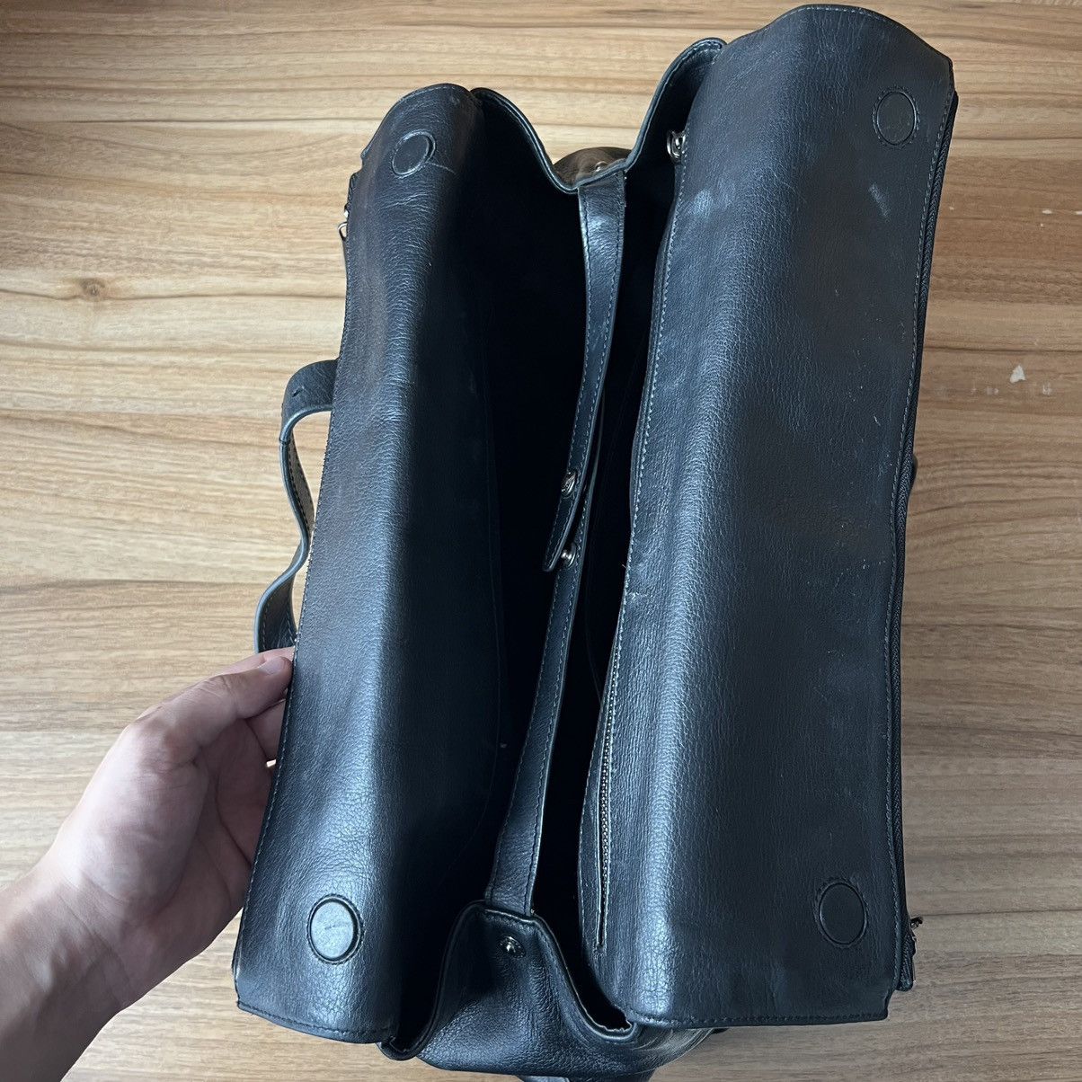 Belstaff 🔥Vintage Belstaff Black Leather Bag Size ONE SIZE - 11 Thumbnail