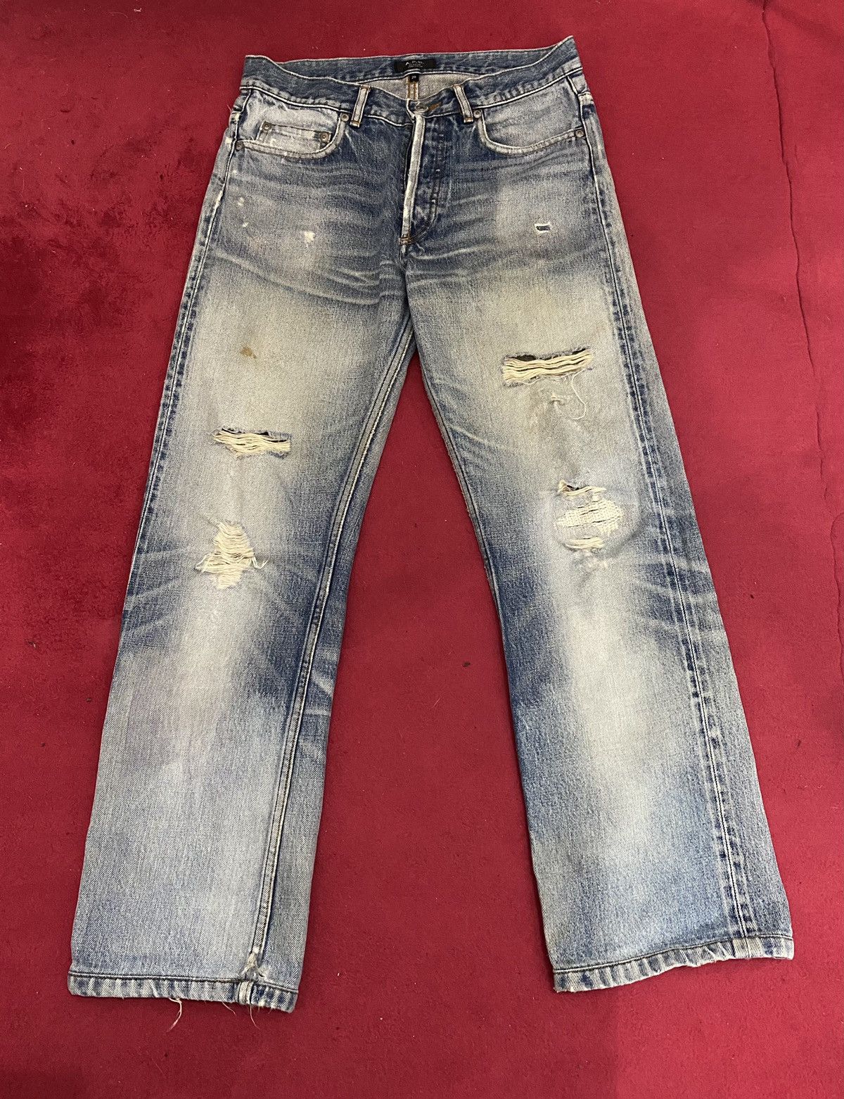A.P.C. 🔥Vintage A.P.C Straight Cut Distress Denime Style Size US 31 - 2 Thumbnail