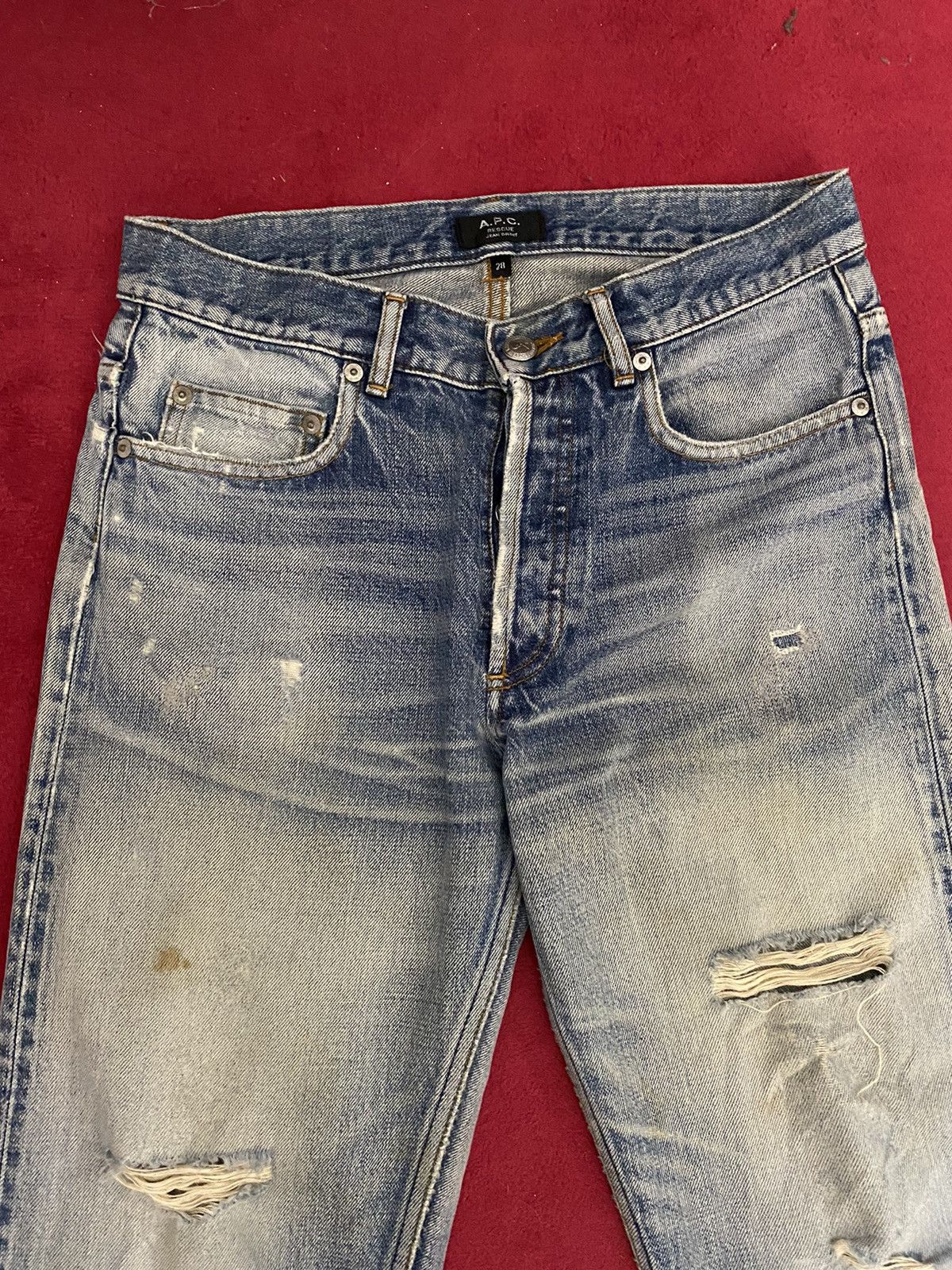 A.P.C. 🔥Vintage A.P.C Straight Cut Distress Denime Style Size US 31 - 4 Thumbnail