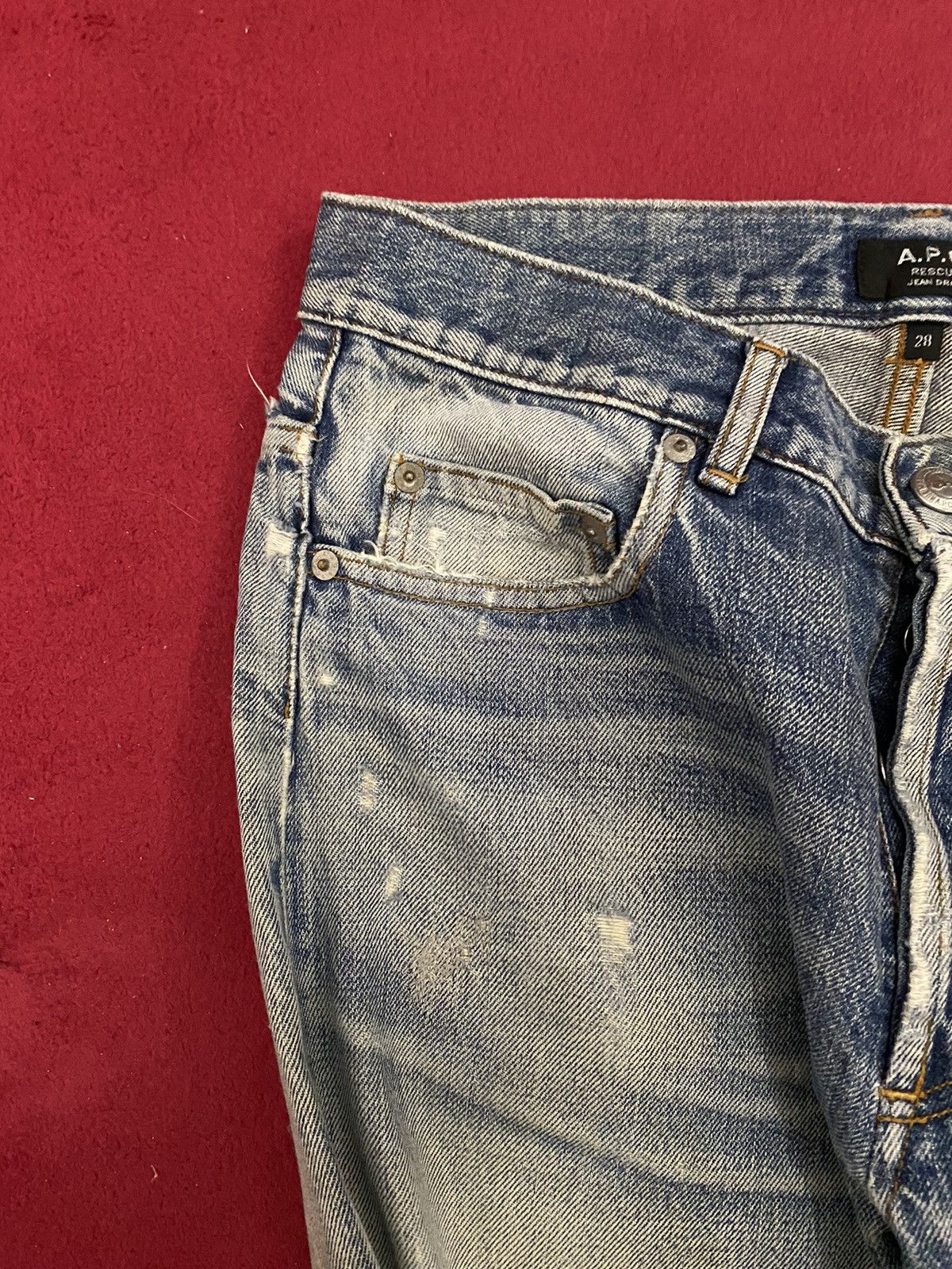 A.P.C. 🔥Vintage A.P.C Straight Cut Distress Denime Style Size US 31 - 8 Thumbnail