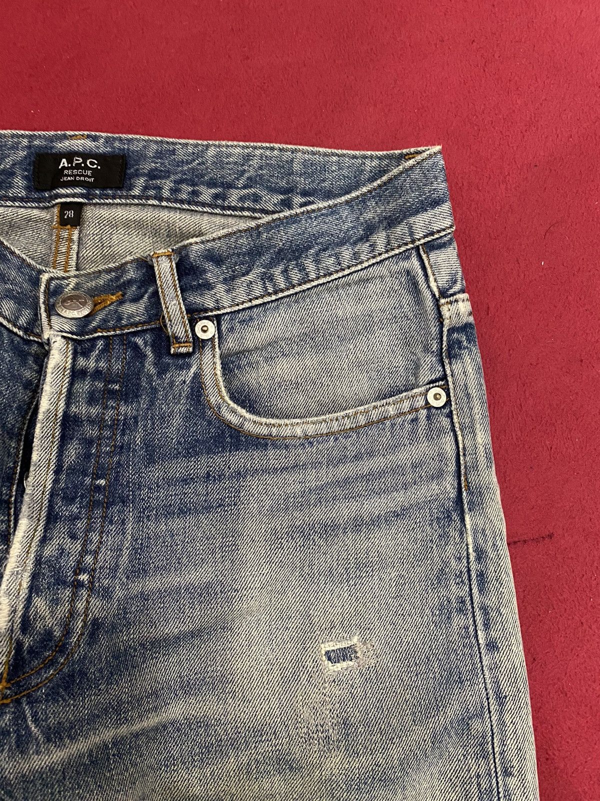 A.P.C. 🔥Vintage A.P.C Straight Cut Distress Denime Style Size US 31 - 7 Thumbnail