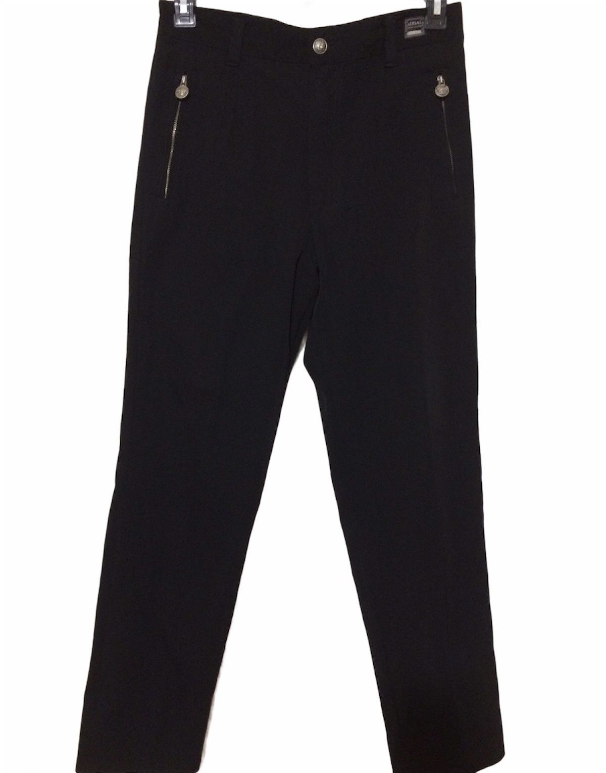 image of 90's Vintage Versace Black Pants, Men's (Size 30)