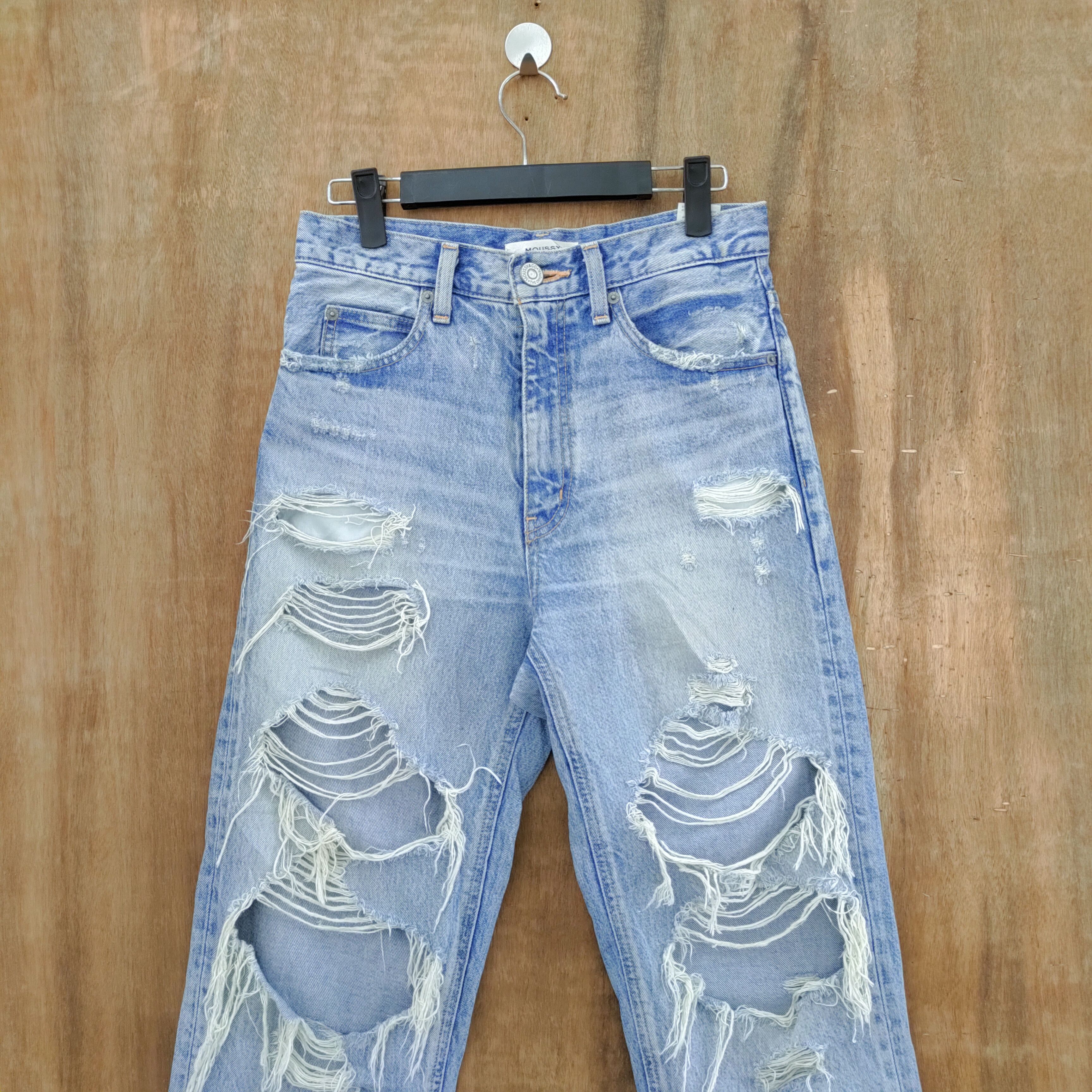 MOUSSY VINTAGE MOUSY JEANS DISTRESSED STYLE KURT COBAIN Size US 26 / EU 42 - 3 Thumbnail