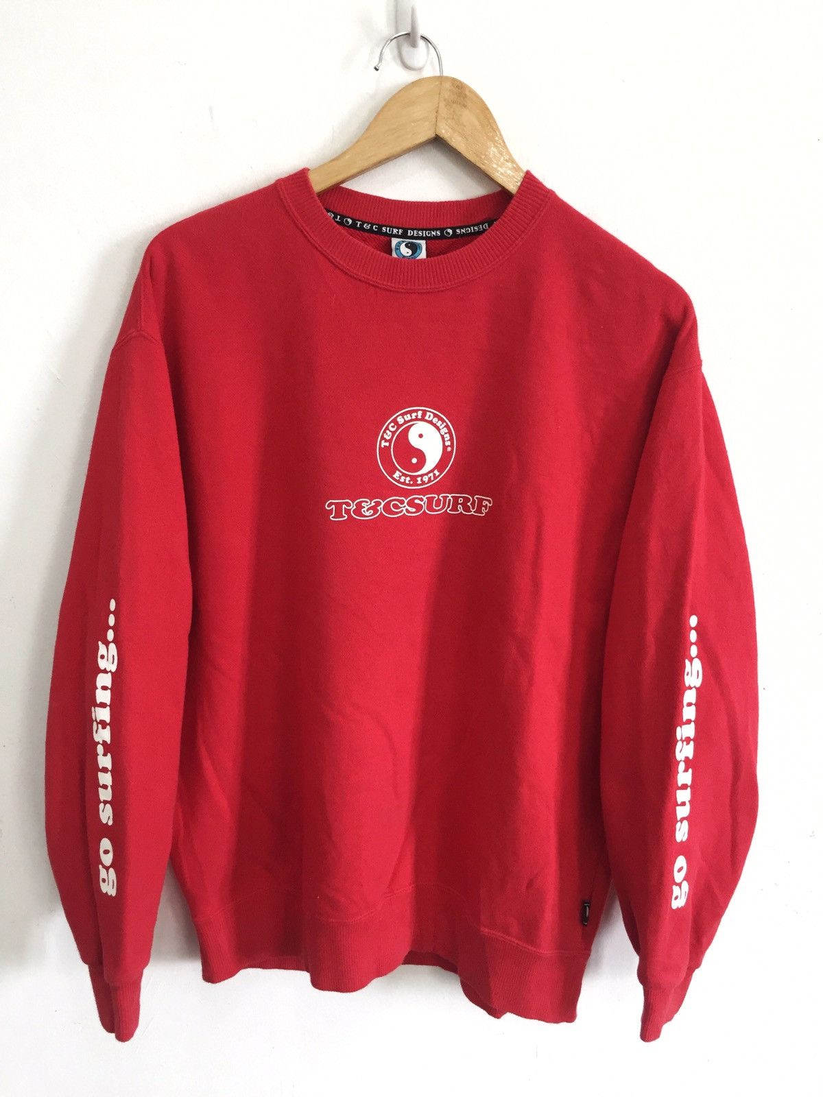 Ron Jon Surf Shop Vintage T&C Yin Yang Big Logo Jumper Sweatshirt Size US L / EU 52-54 / 3 - 2 Thumbnail