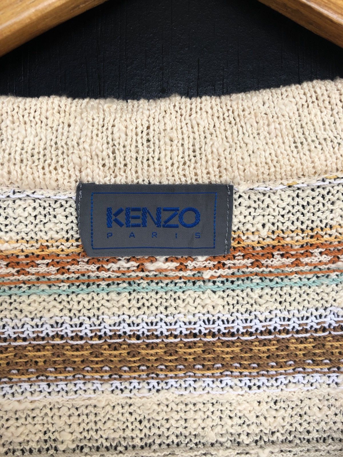 Kenzo OG Kenzo Fair Isle Hemp Blend Oversized Knitwear Size US L / EU 52-54 / 3 - 5 Thumbnail