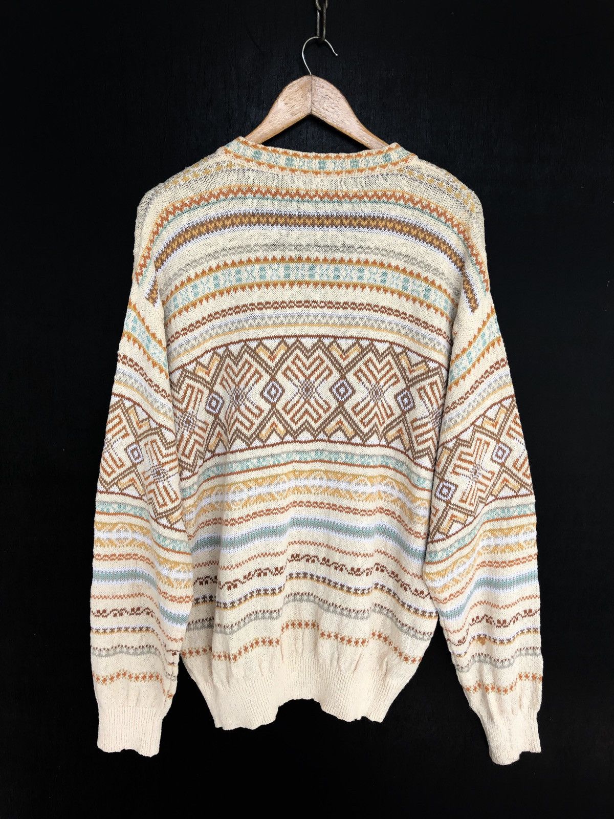 Kenzo OG Kenzo Fair Isle Hemp Blend Oversized Knitwear Size US L / EU 52-54 / 3 - 4 Thumbnail