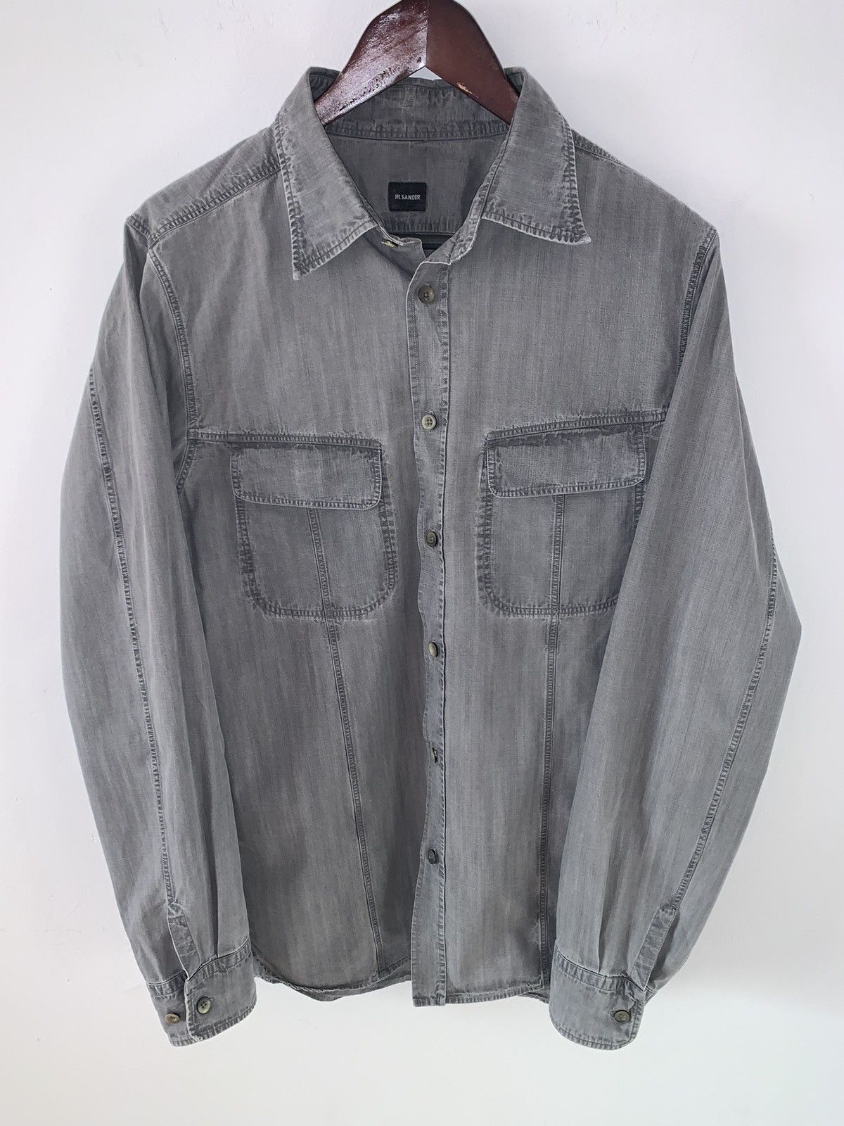 Jil Sander SS2005 Vintage Jil Sander 2 Pocket Grey Shirt Size US M / EU 48-50 / 2 - 1 Thumbnail