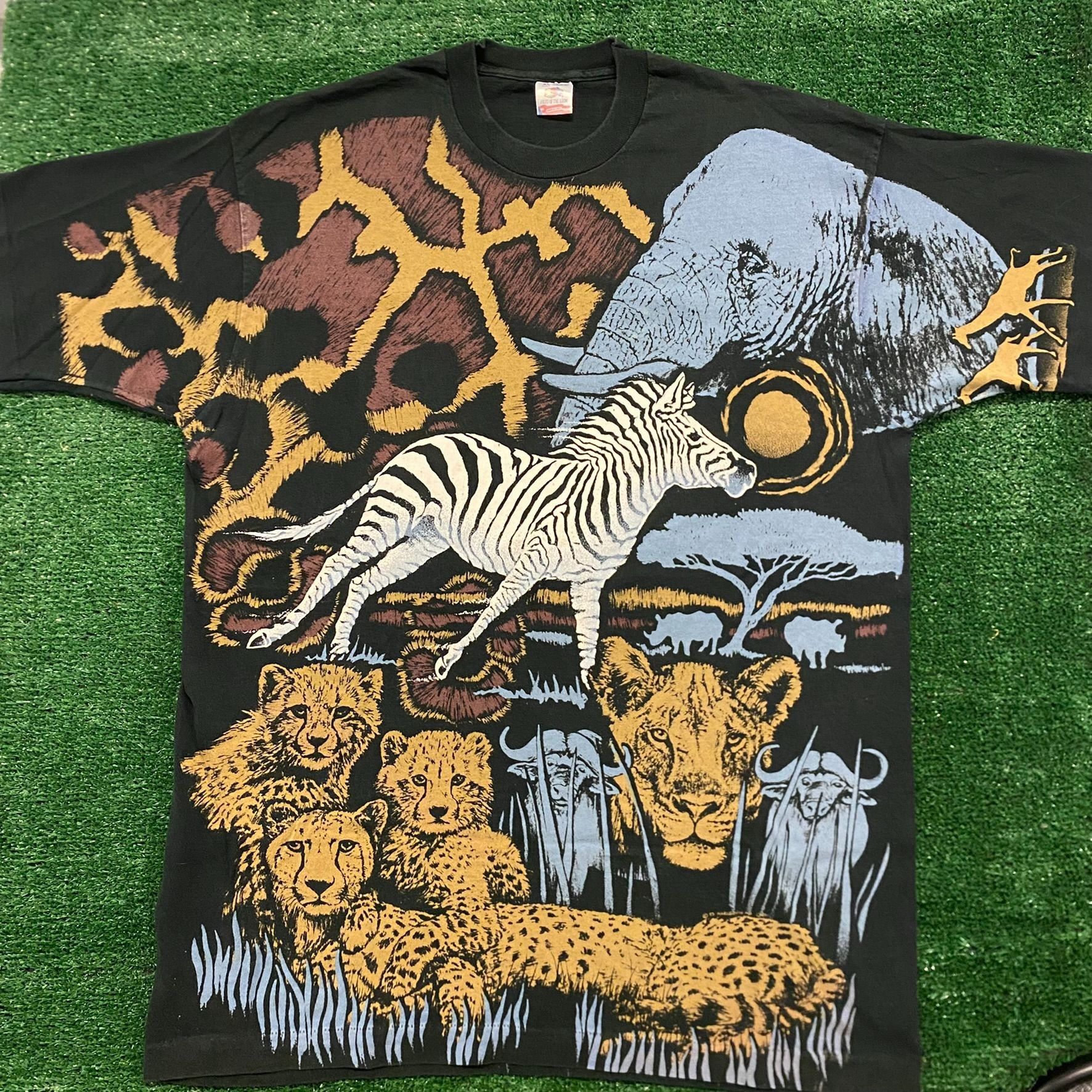 Vintage Animals Nature Wildlife Vintage 90s AOP Artwork T-Shirt Size US XL / EU 56 / 4 - 1 Thumbnail