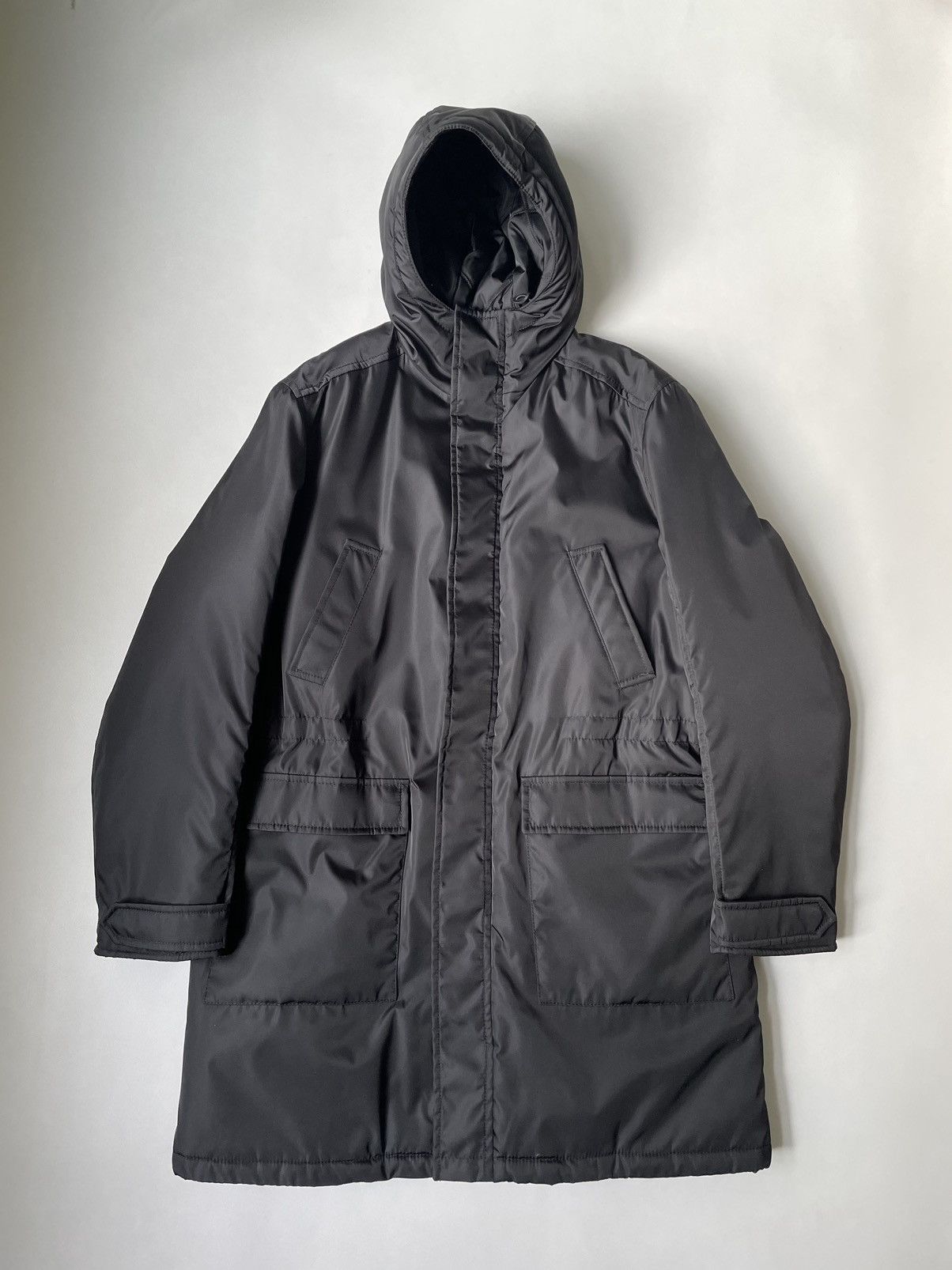 image of Prada A/w 18 Ballistic Nylon Parka in Dark Blue, Men's (Size Large)