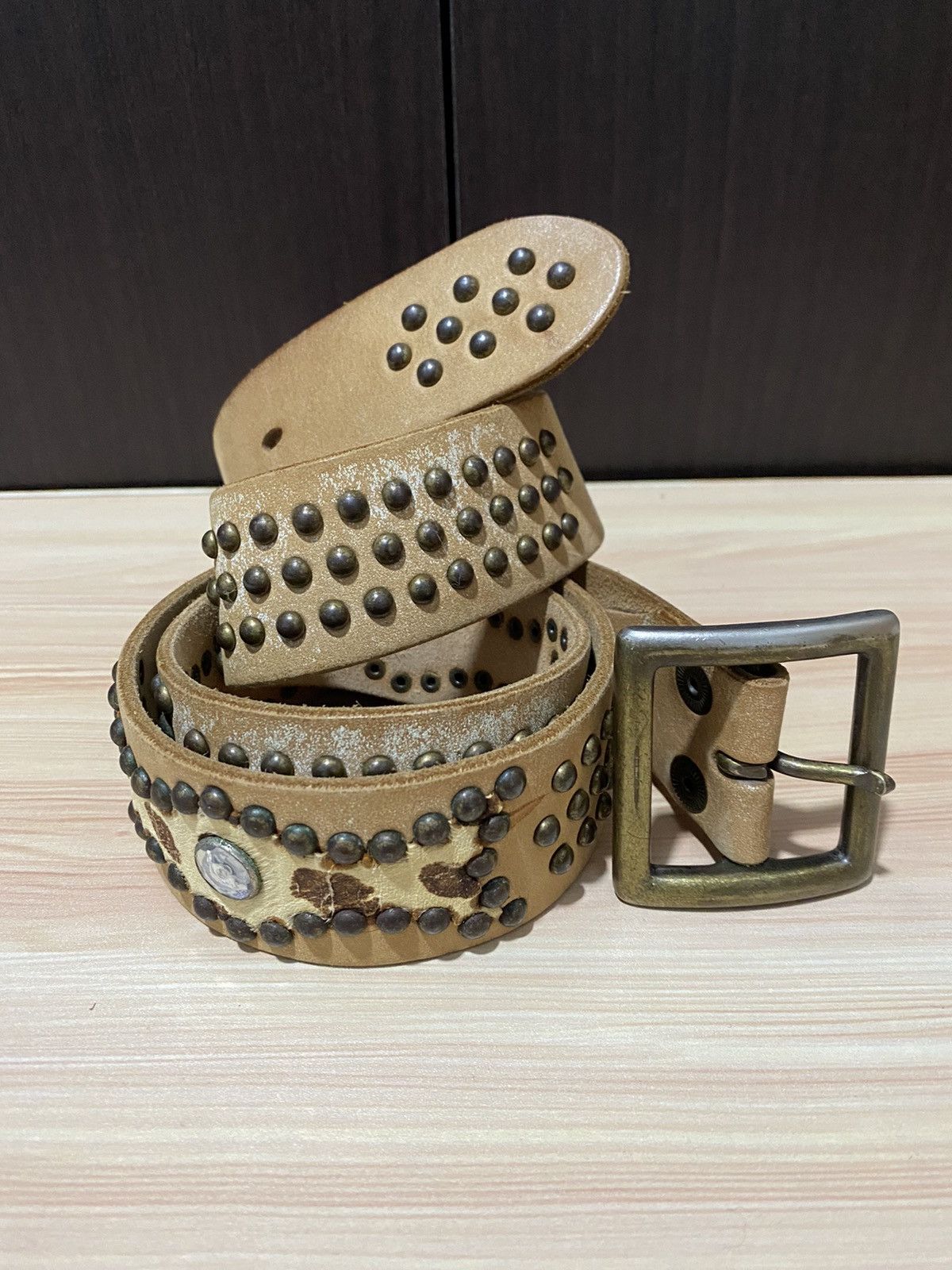 Japanese Brand Vintage Fully Leather Belt Studded Size ONE SIZE - 3 Thumbnail