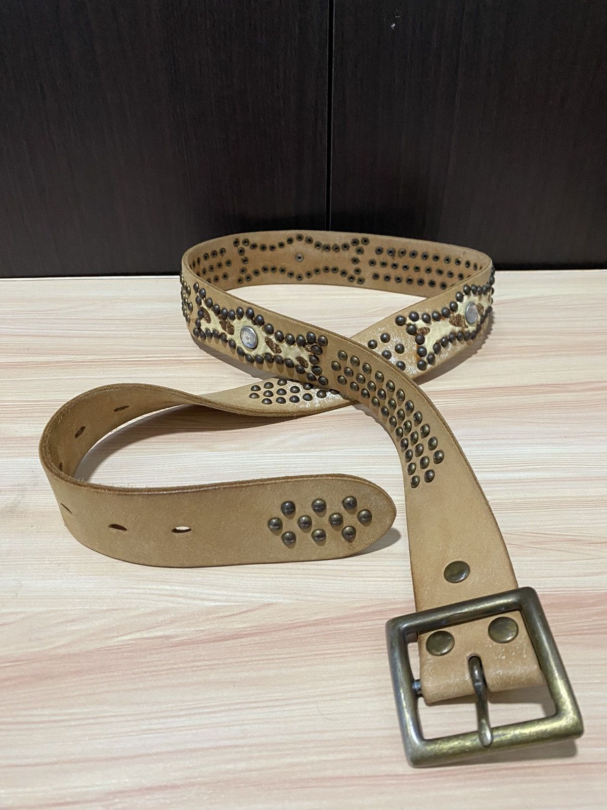 Japanese Brand Vintage Fully Leather Belt Studded Size ONE SIZE - 5 Thumbnail