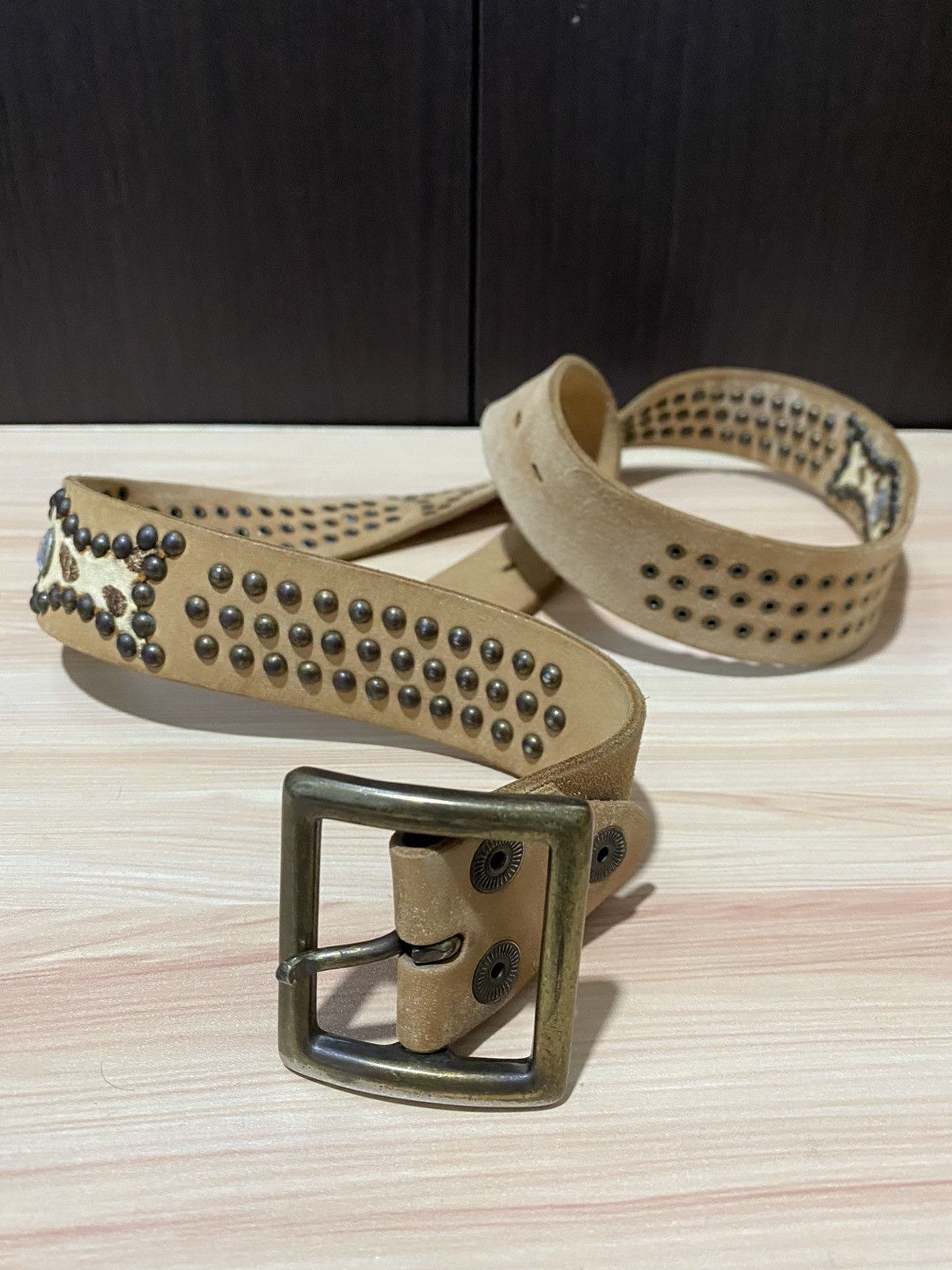 Japanese Brand Vintage Fully Leather Belt Studded Size ONE SIZE - 6 Thumbnail