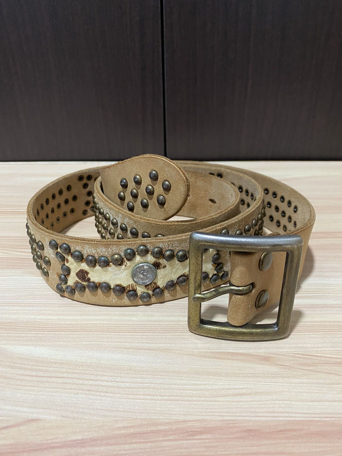 Japanese Brand Vintage Fully Leather Belt Studded Size ONE SIZE - 2 Thumbnail