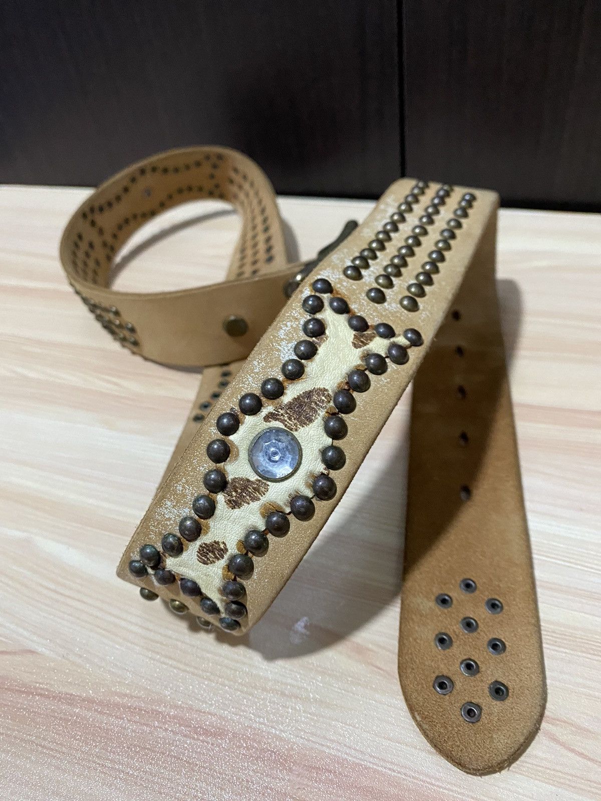 Japanese Brand Vintage Fully Leather Belt Studded Size ONE SIZE - 7 Thumbnail