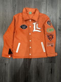 Men's Lyrical Lemonade Orange Chicago Bears Full-Snap Varsity Jacket