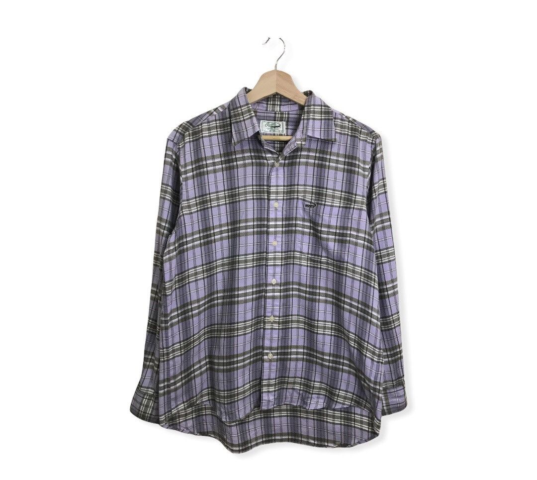 image of Crocodile Plaid Tartan Flannel Shirt Button Up, Men's (Size Medium)