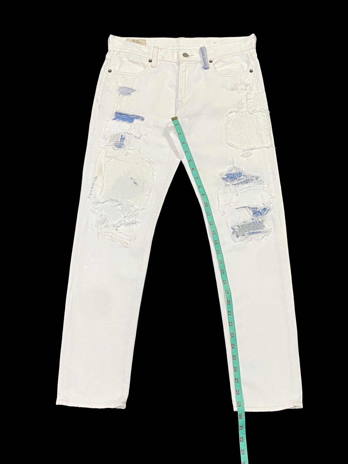 Polo Ralph Lauren Nice Design‼️Polo Ralph Lauren Ripped Distressed Denim Pants Size US 31 - 7 Thumbnail