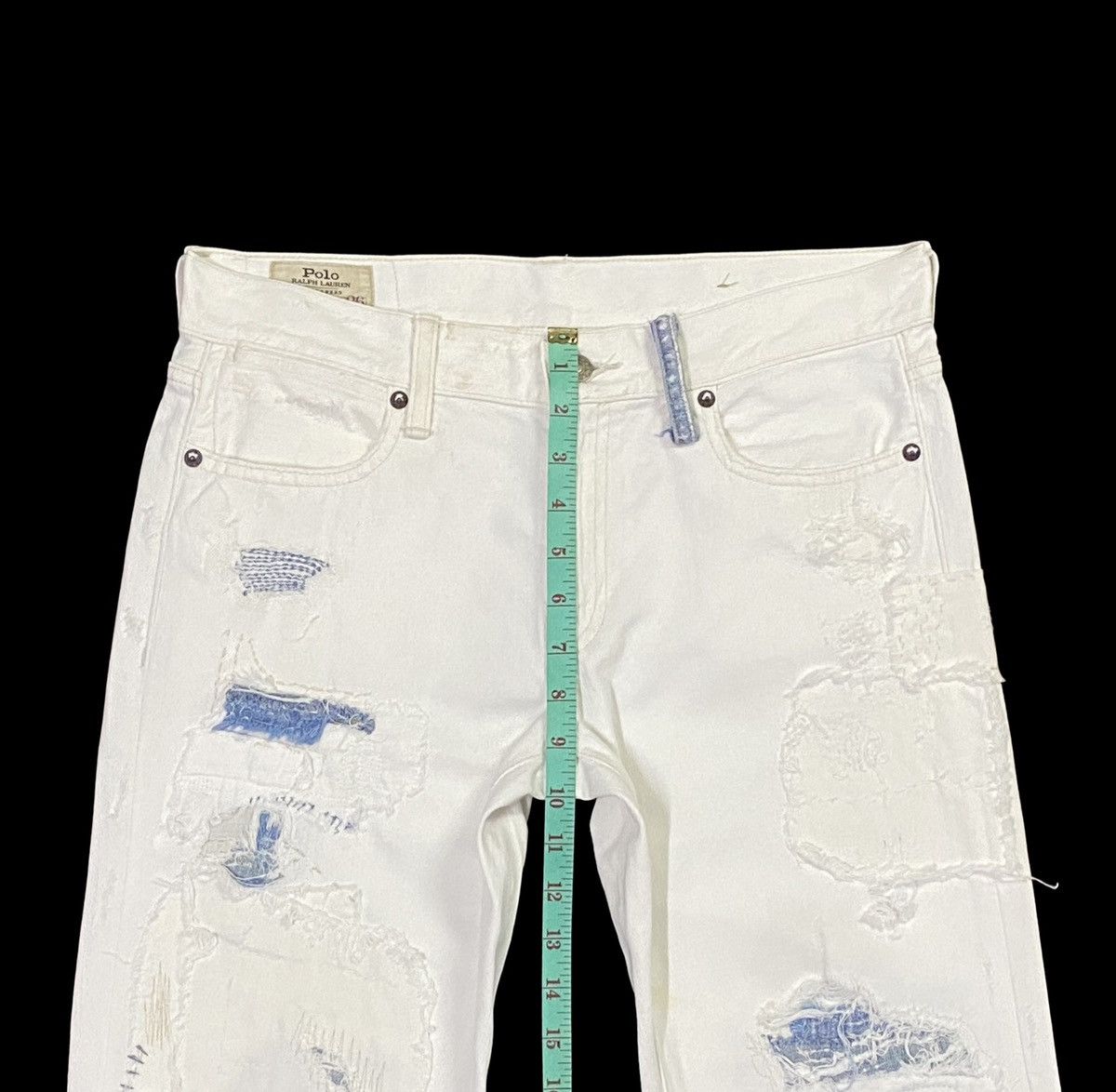 Polo Ralph Lauren Nice Design‼️Polo Ralph Lauren Ripped Distressed Denim Pants Size US 31 - 5 Thumbnail
