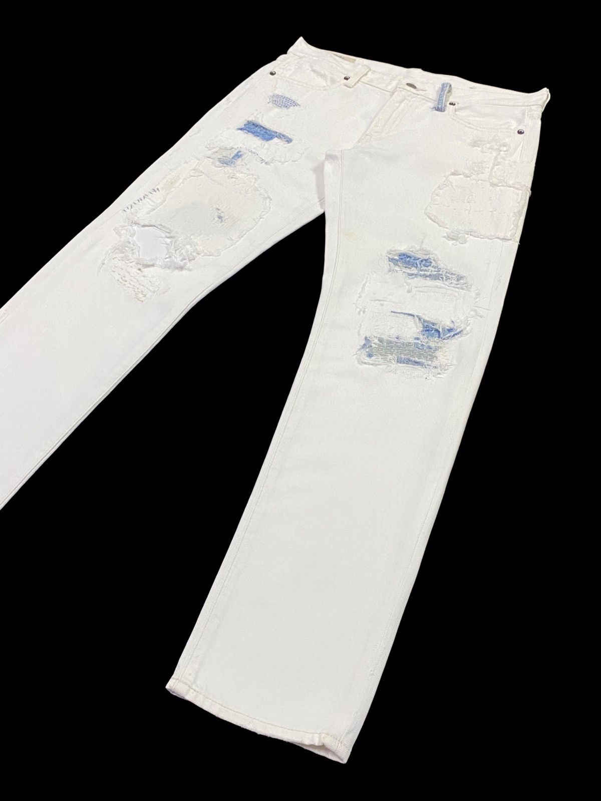 Polo Ralph Lauren Nice Design‼️Polo Ralph Lauren Ripped Distressed Denim Pants Size US 31 - 19 Thumbnail