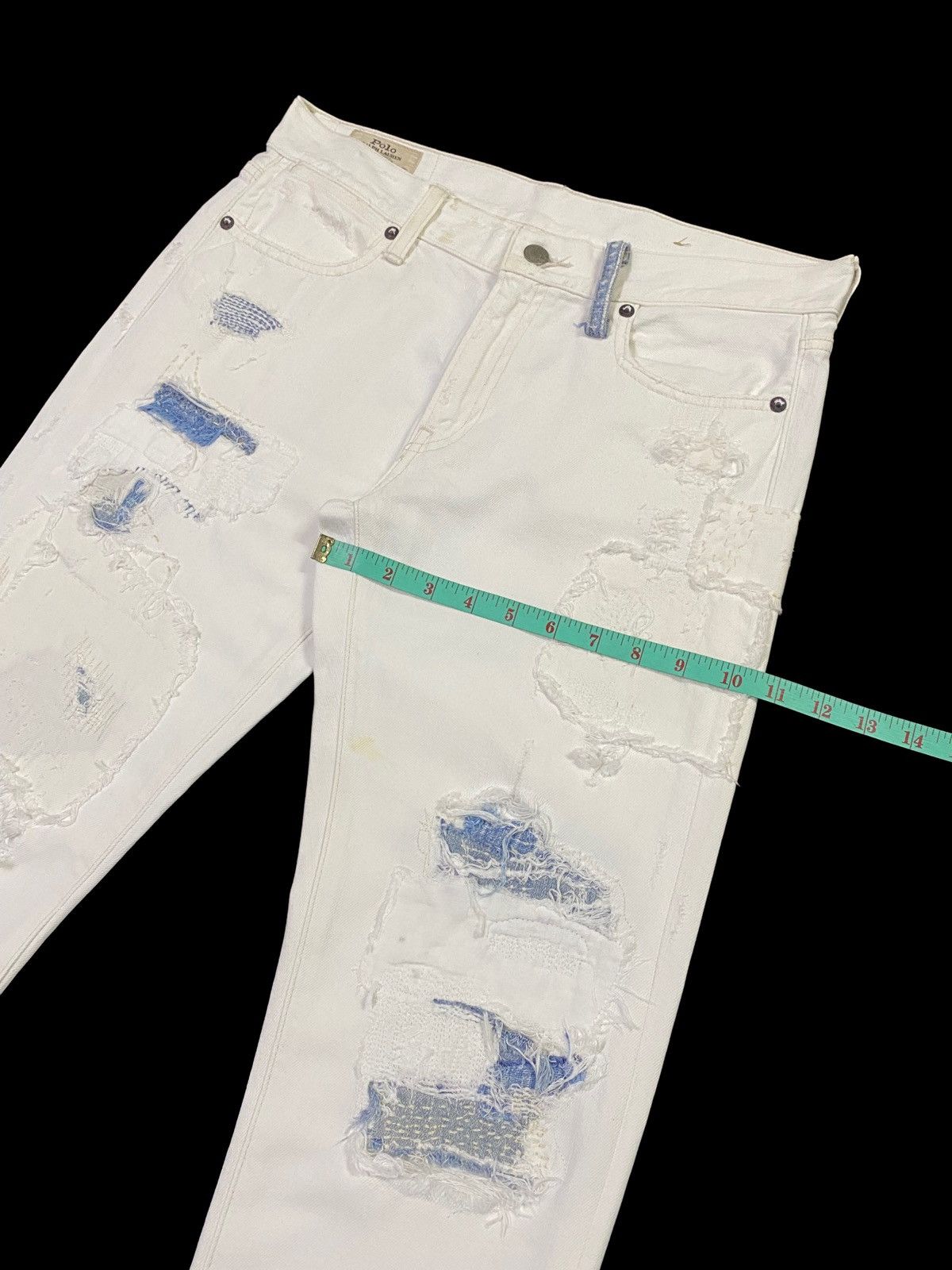 Polo Ralph Lauren Nice Design‼️Polo Ralph Lauren Ripped Distressed Denim Pants Size US 31 - 8 Thumbnail