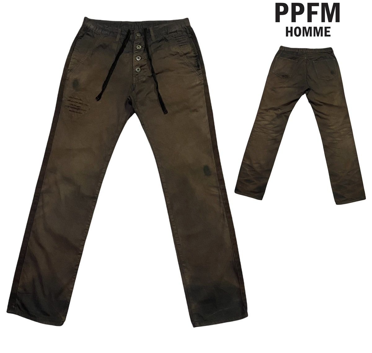 Japanese Brand × PPFM PPFM DISTRESSED PANTS BUTTON DESIGN Size US 31 - 1 Thumbnail
