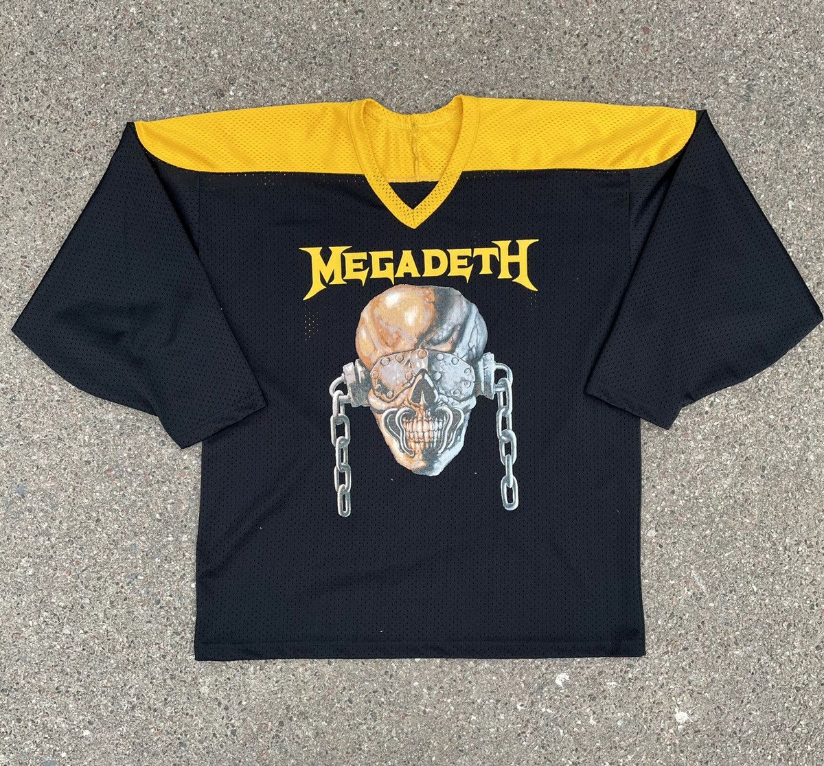 Megadeth × Vintage Megadeth Vintage 90s Rare 83 Rattlehead Hockey Jersey USA Size US XL / EU 56 / 4 - 1 Thumbnail