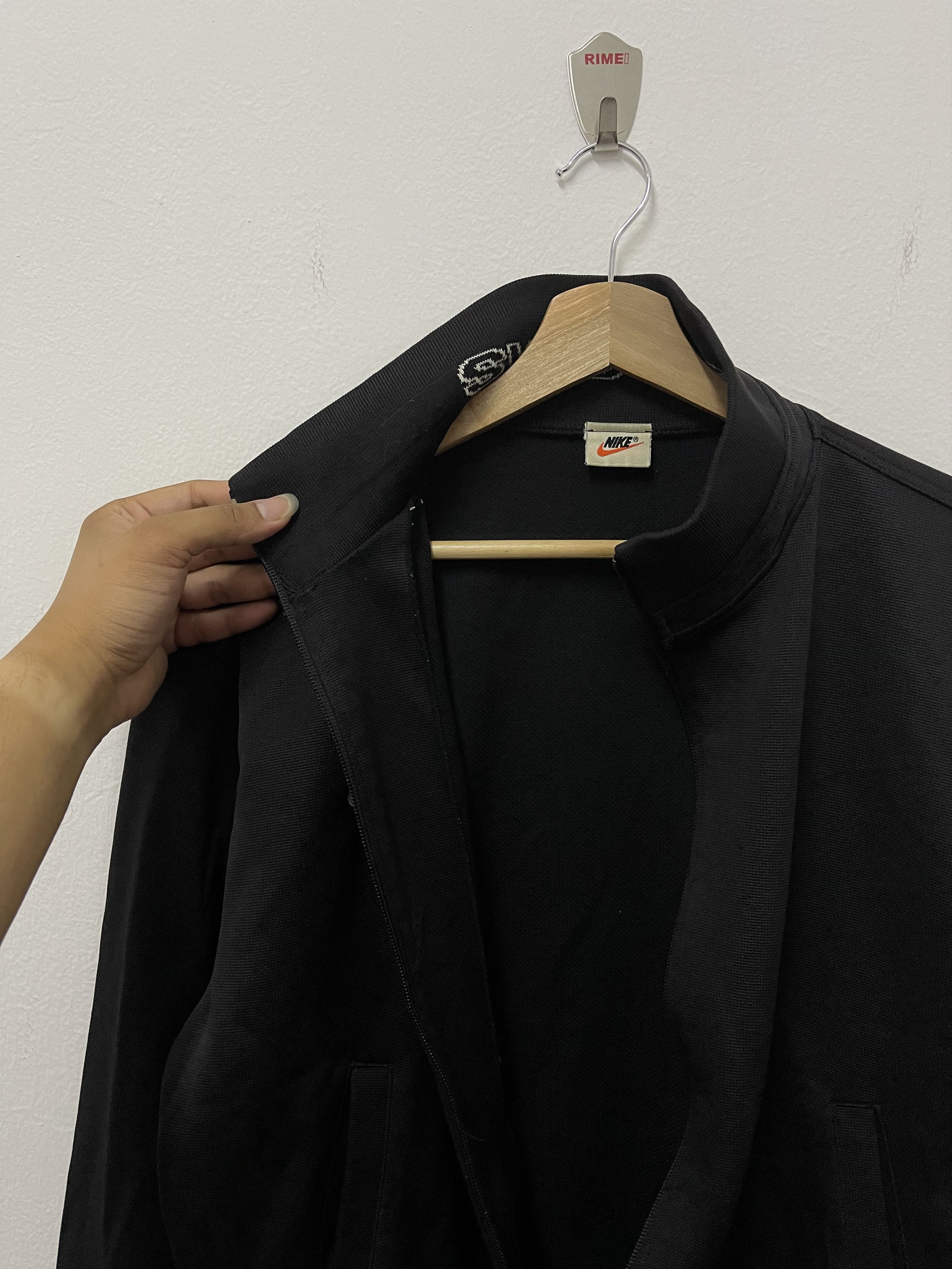 Nike × Vintage Vintage 90s Nike Swoosh Mini Logo Zip Up Jacket Size US M / EU 48-50 / 2 - 9 Thumbnail