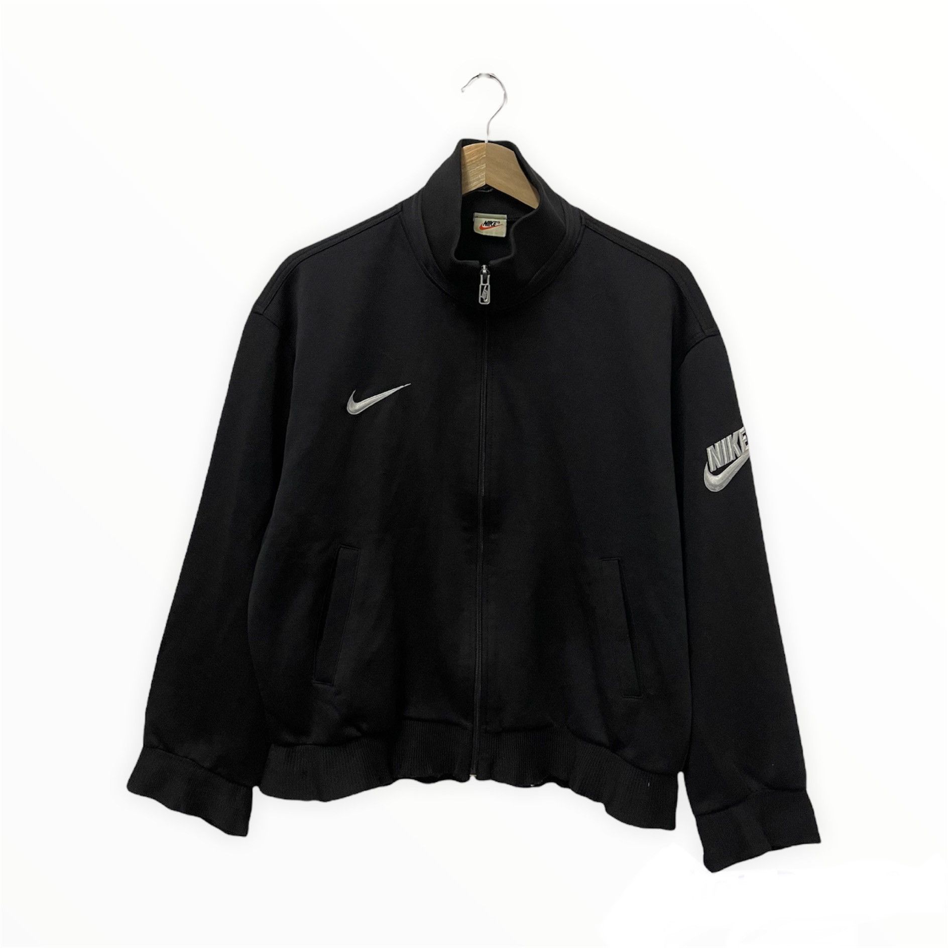 Nike × Vintage Vintage 90s Nike Swoosh Mini Logo Zip Up Jacket Size US M / EU 48-50 / 2 - 1 Thumbnail
