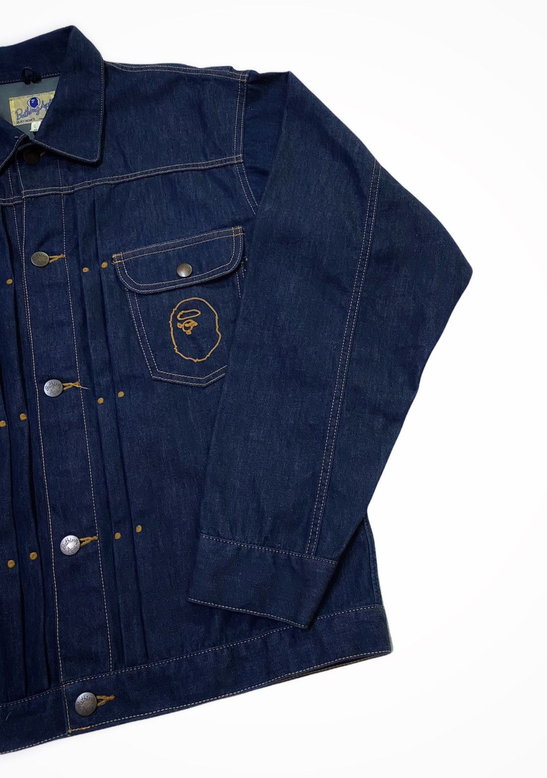 Bape A BATHING APE ( BAPE ) GOREWINDSTOPPER DENIM JACKET Size US M / EU 48-50 / 2 - 9 Thumbnail