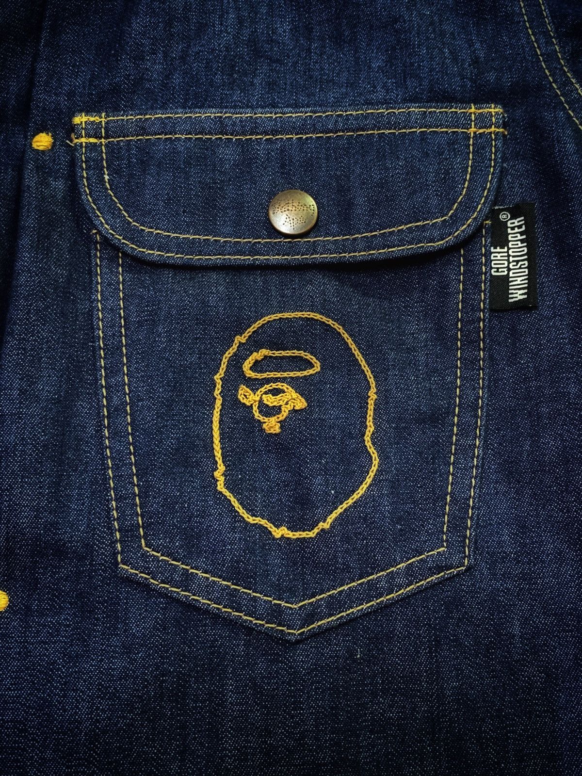 Bape A BATHING APE ( BAPE ) GOREWINDSTOPPER DENIM JACKET Size US M / EU 48-50 / 2 - 23 Thumbnail