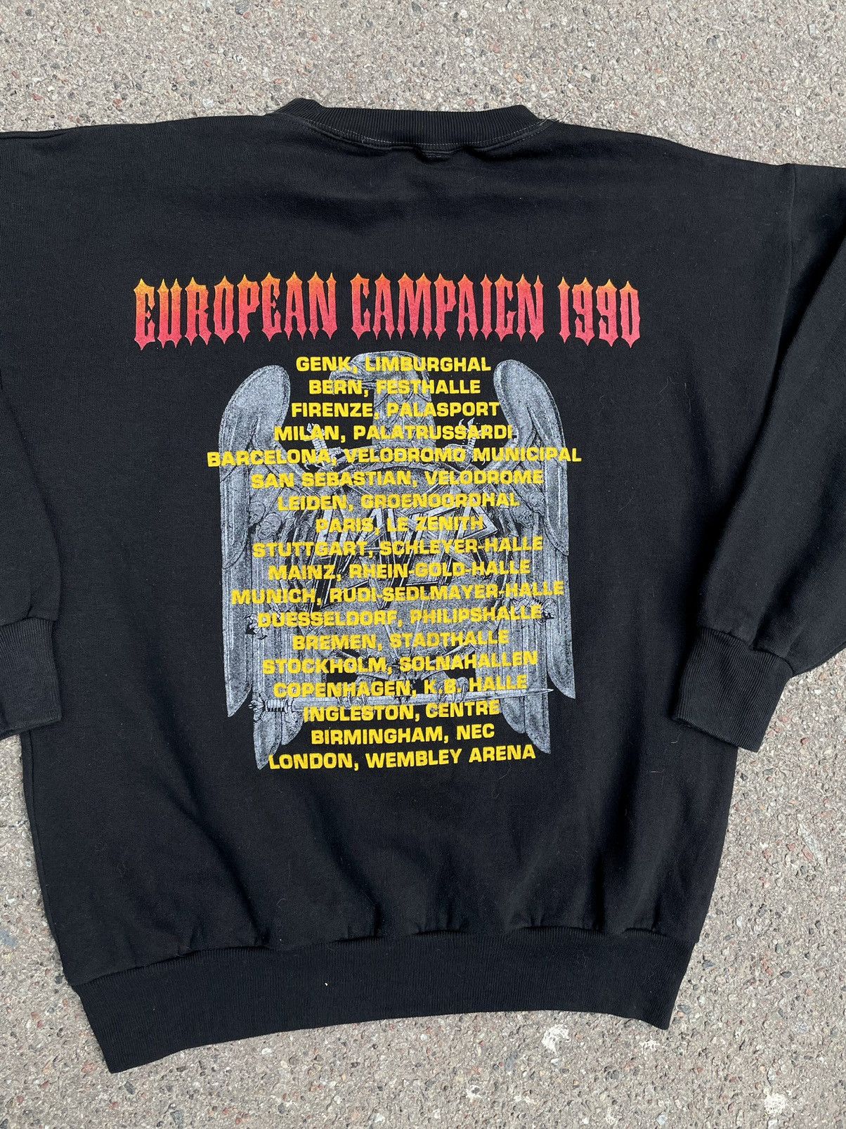 Slayer Slayer Rare Vintage 1990 European Campaign Sweatshirt Size US L / EU 52-54 / 3 - 5 Thumbnail