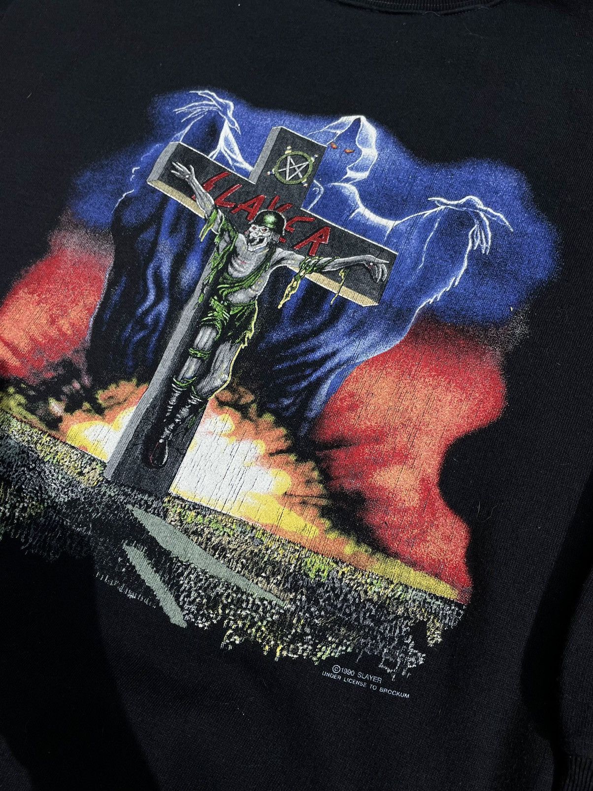 Slayer Slayer Rare Vintage 1990 European Campaign Sweatshirt Size US L / EU 52-54 / 3 - 3 Thumbnail