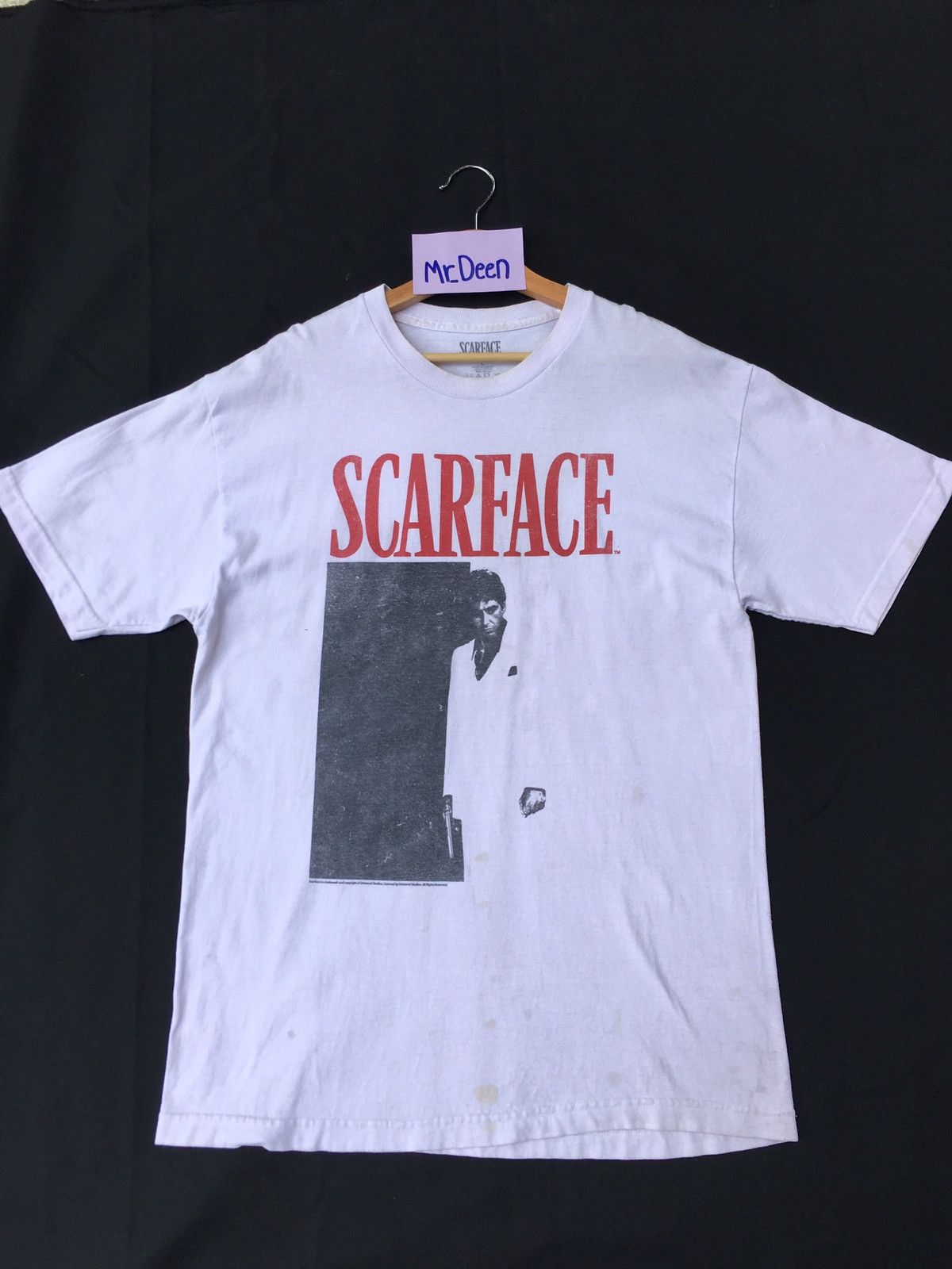 image of Vintage Golden Globe Awards Film Scarface Crime Movie in Pinkish White, Men's (Size Large)