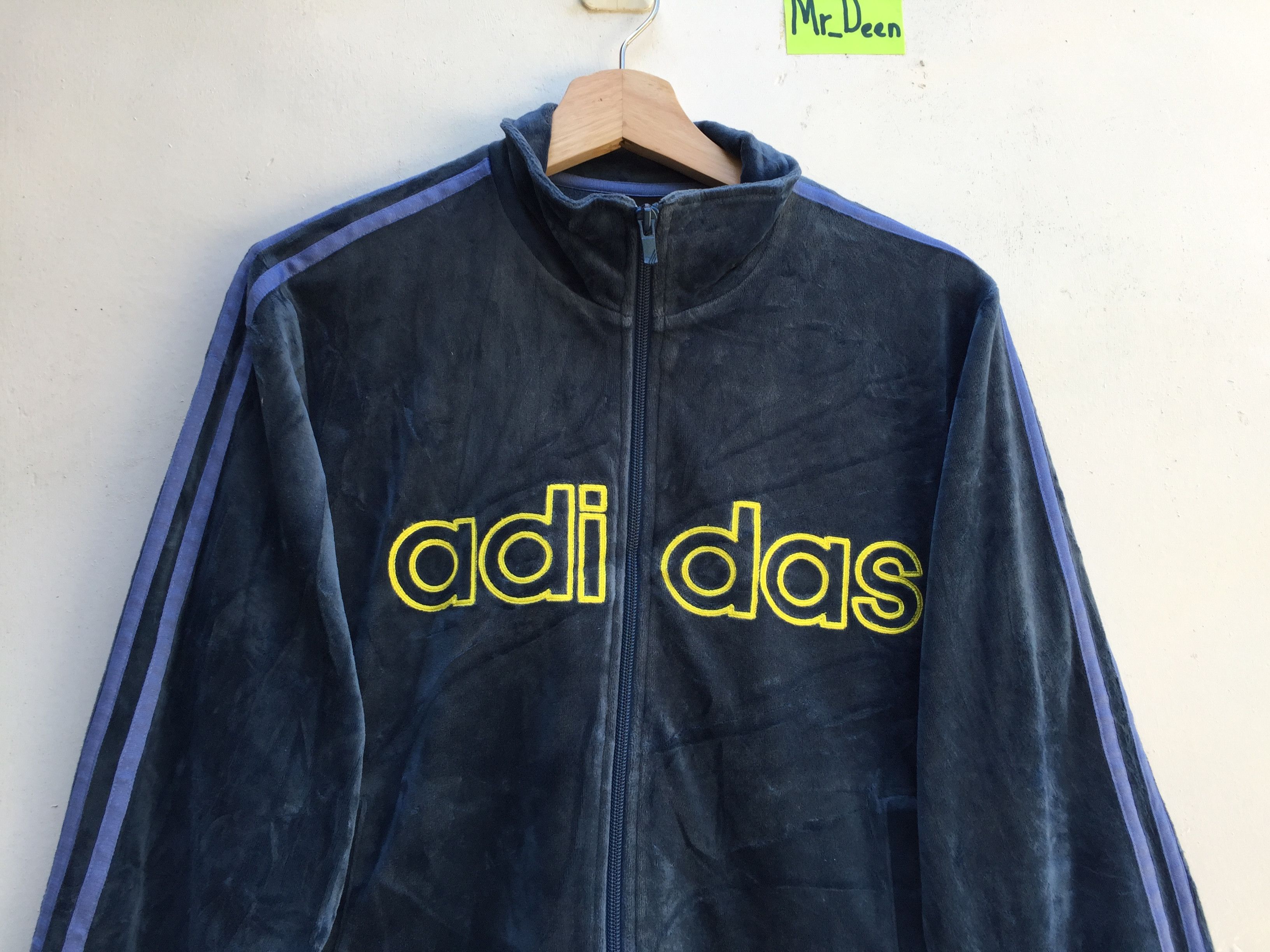 Adidas Navy Velvet Adidas 3 Stripes Tracksuit Big Logo Sweater Size US M / EU 48-50 / 2 - 5 Thumbnail