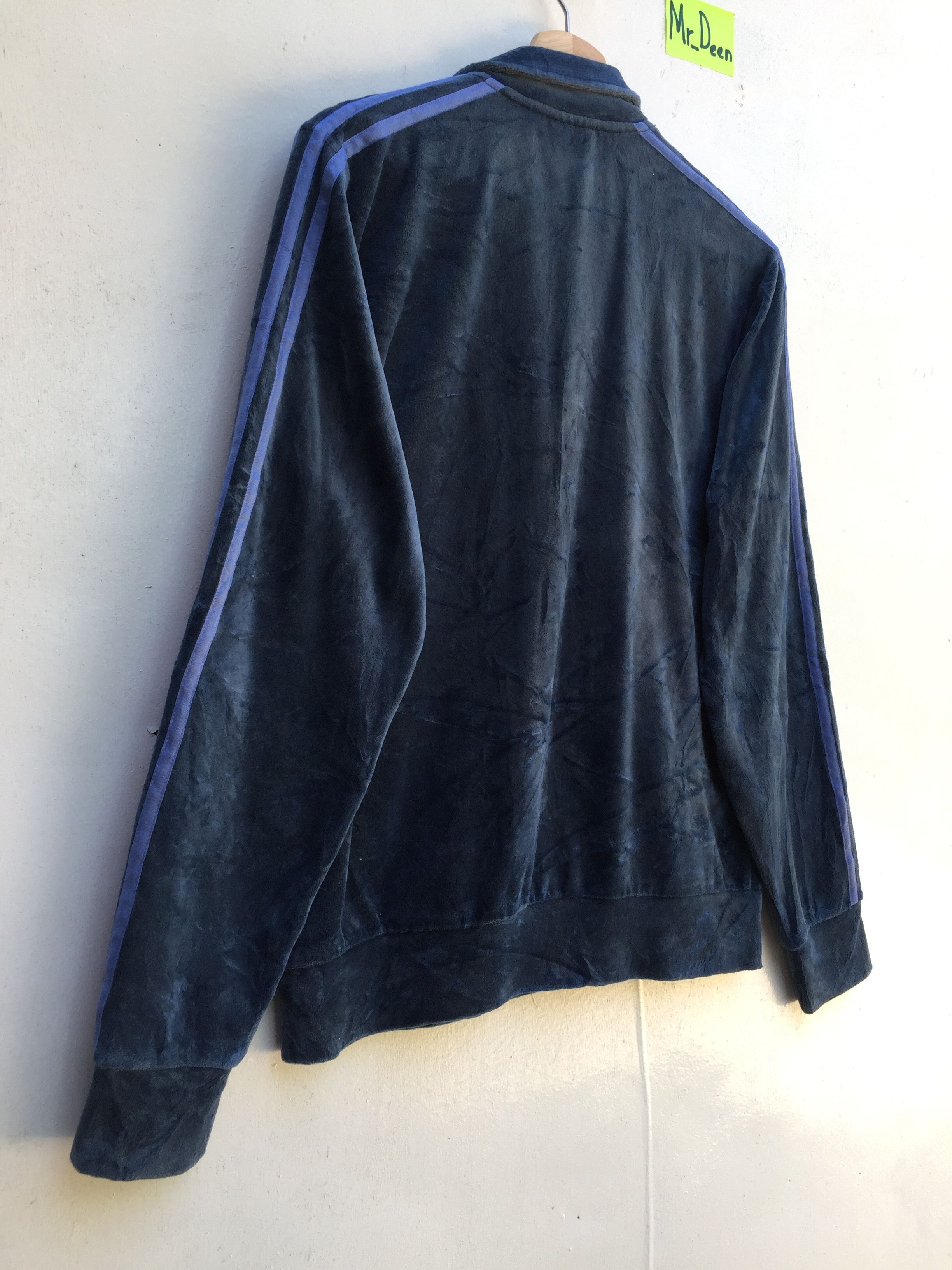 Adidas Navy Velvet Adidas 3 Stripes Tracksuit Big Logo Sweater Size US M / EU 48-50 / 2 - 9 Thumbnail