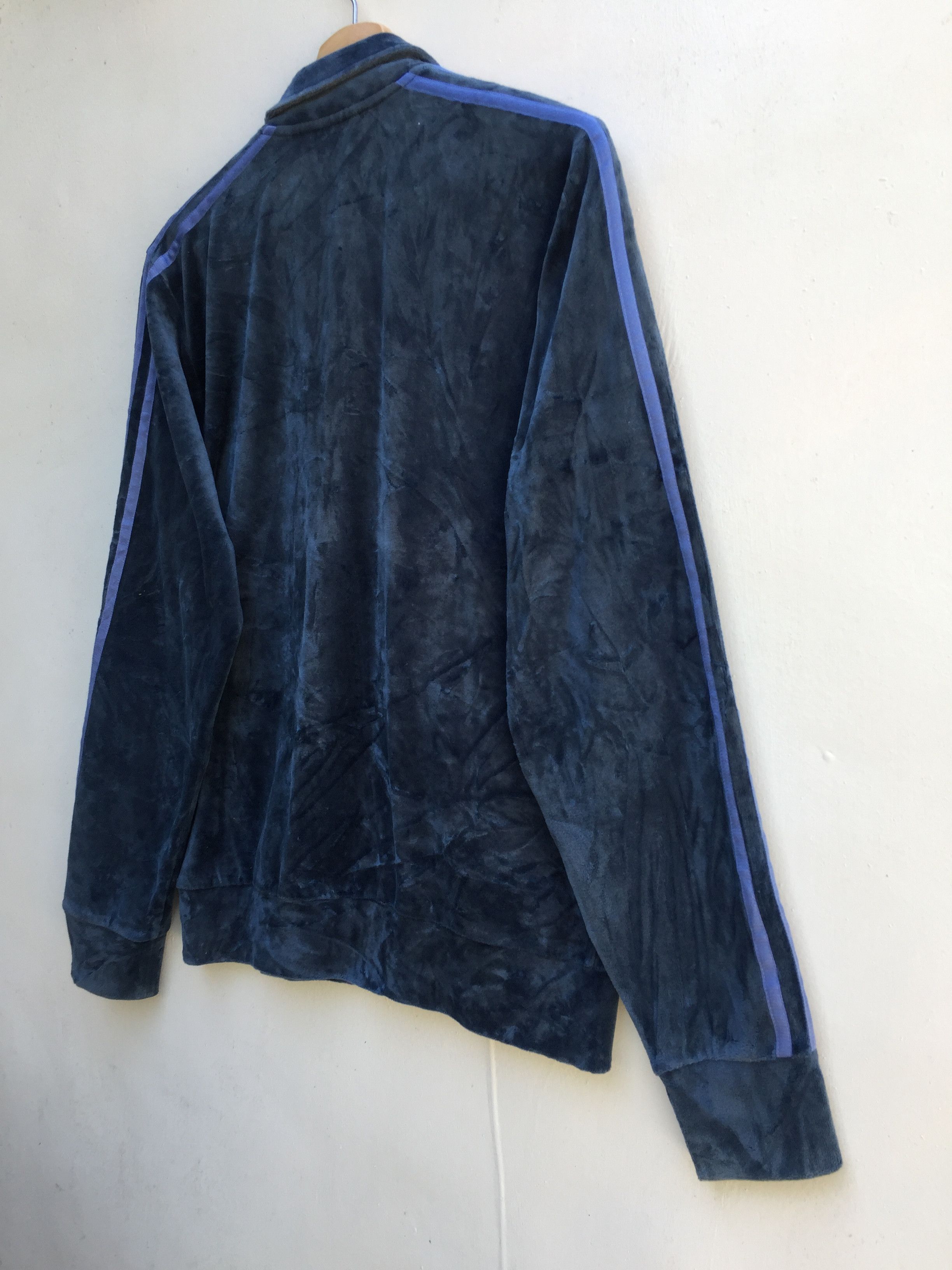 Adidas Navy Velvet Adidas 3 Stripes Tracksuit Big Logo Sweater Size US M / EU 48-50 / 2 - 10 Thumbnail