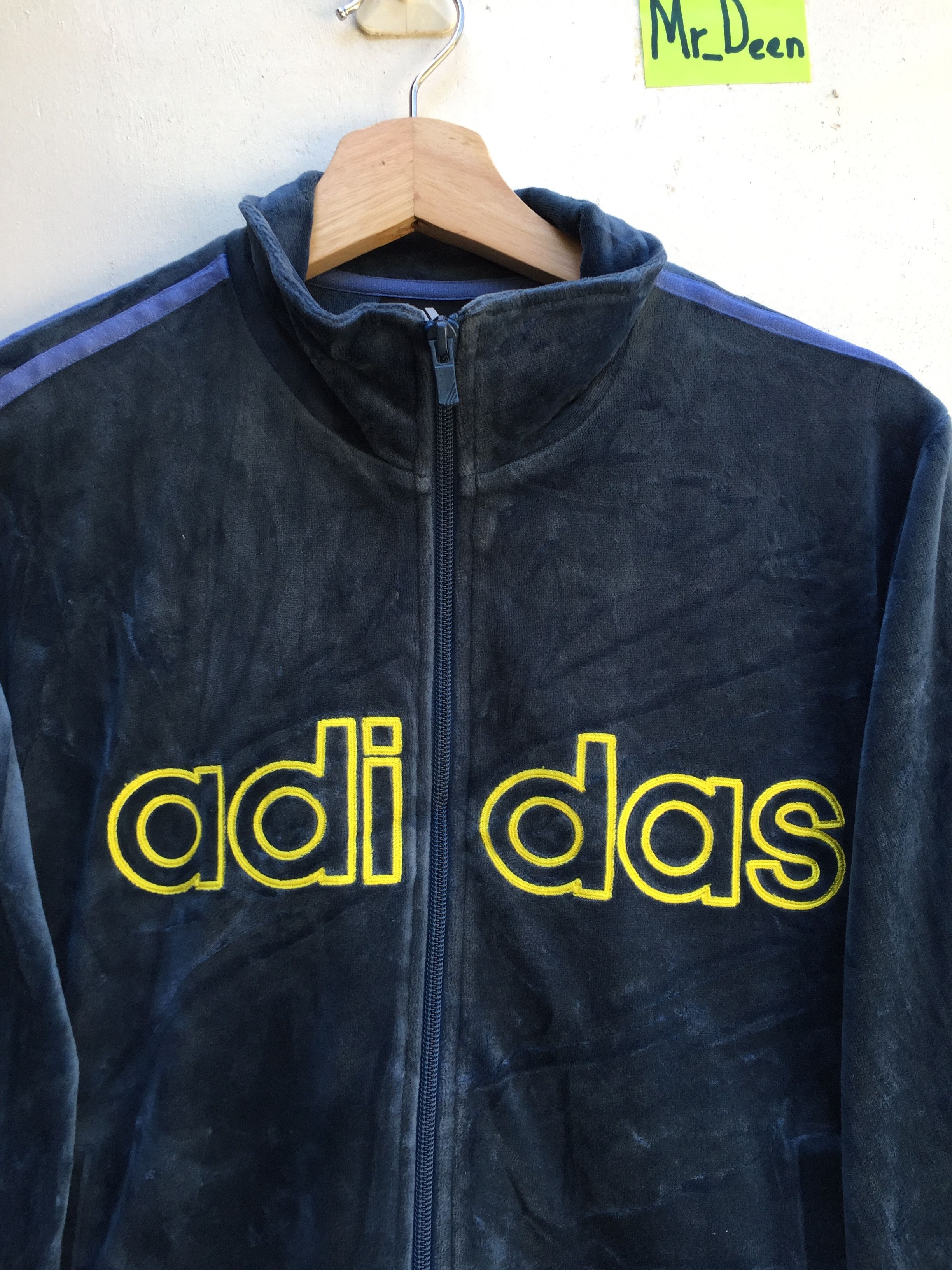 Adidas Navy Velvet Adidas 3 Stripes Tracksuit Big Logo Sweater Size US M / EU 48-50 / 2 - 4 Thumbnail