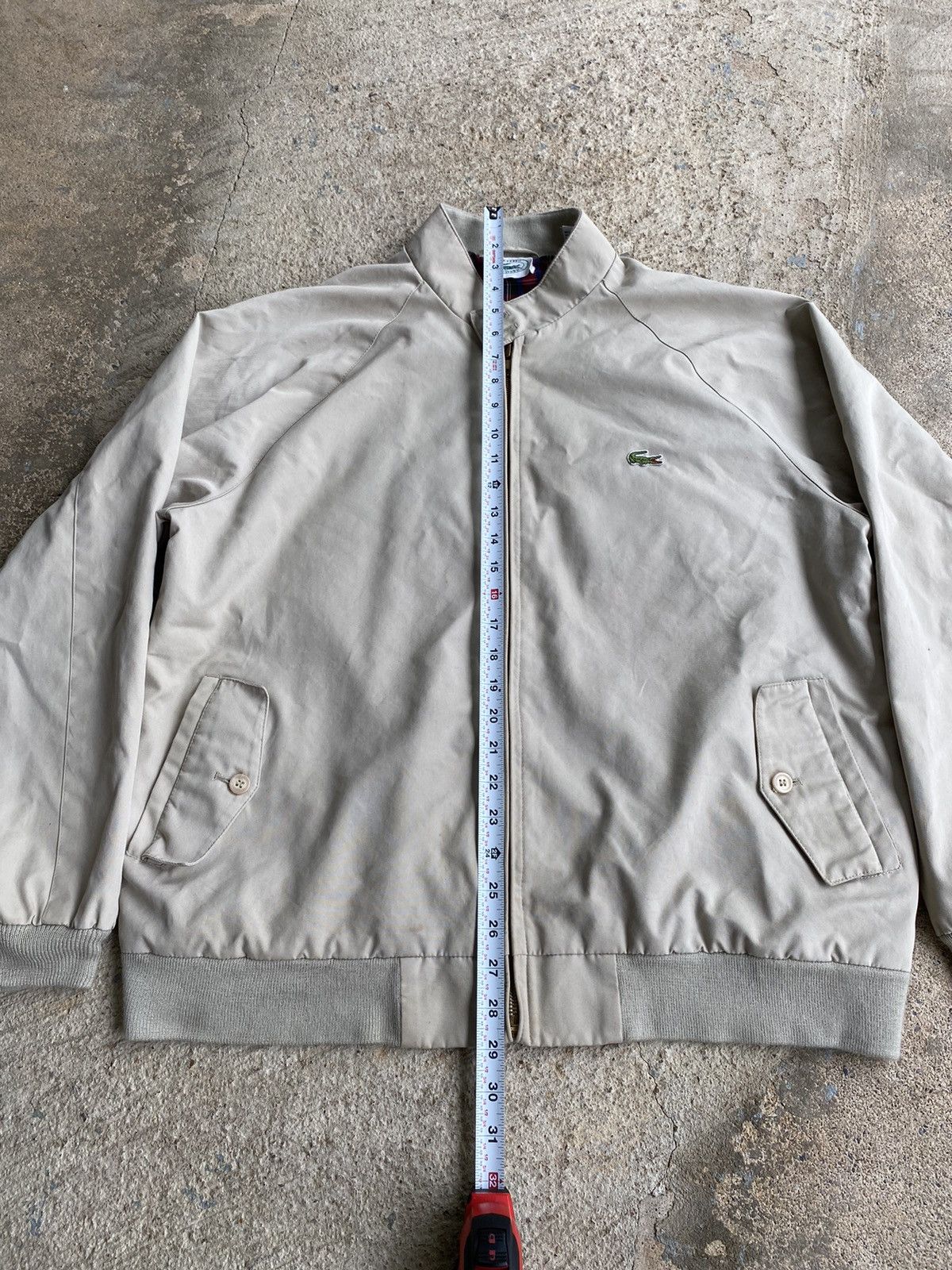 Lacoste × Vintage Vintage Lacoste Embroidered Logo Khaki Zip Up Jacket Size US XL / EU 56 / 4 - 15 Thumbnail