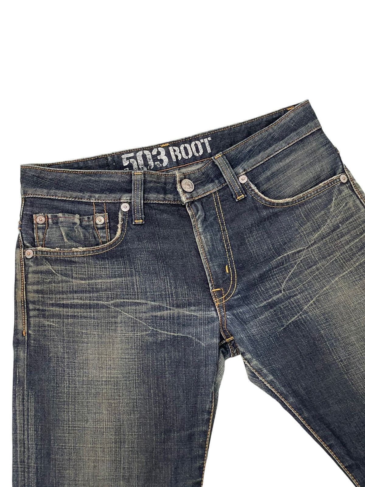 Edwin Flare Jeans Edwin Japan Distress Denim Stretch Boot Cut 1🟦8 Size US 34 / EU 50 - 8 Thumbnail