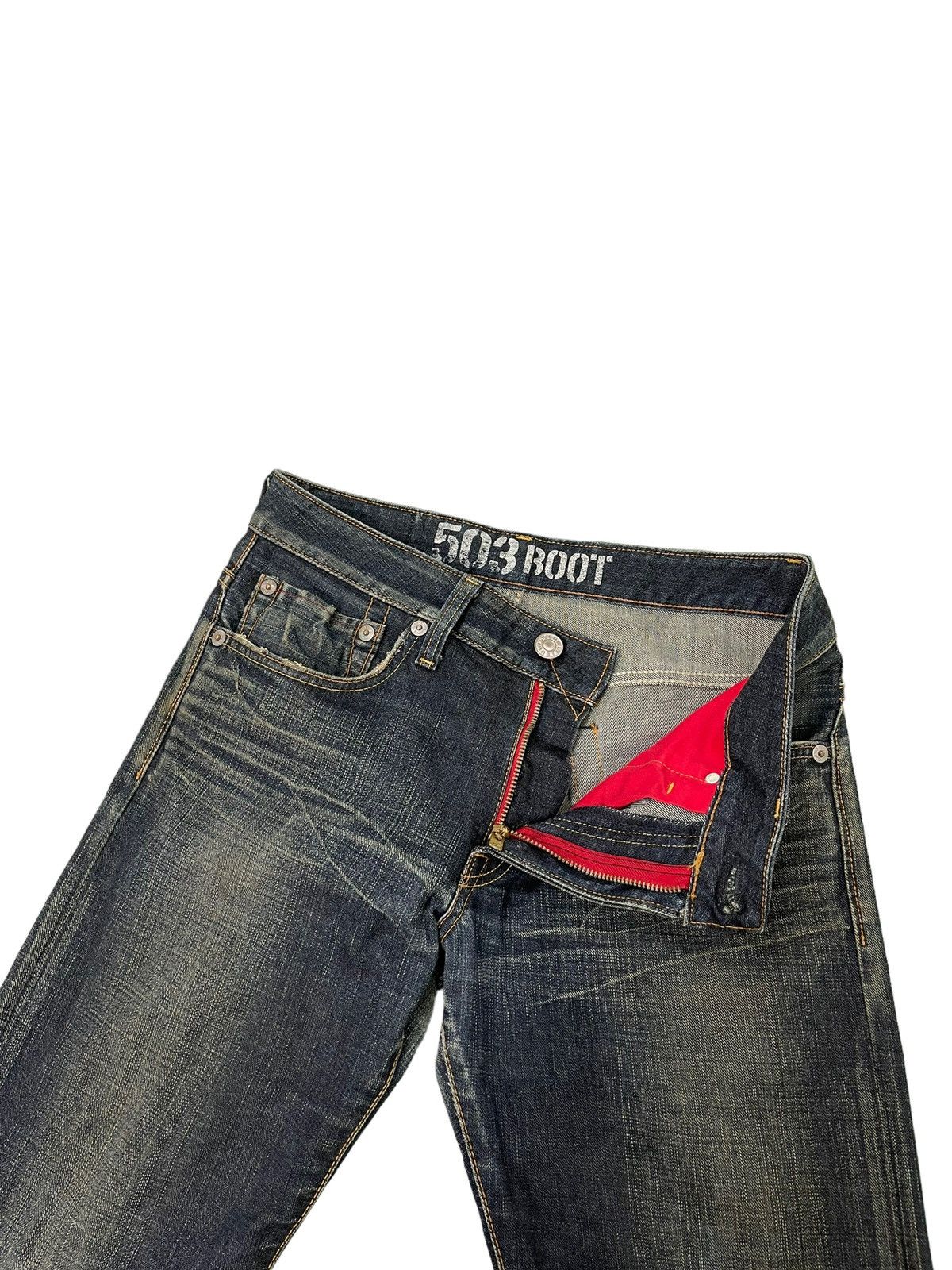 Edwin Flare Jeans Edwin Japan Distress Denim Stretch Boot Cut 1🟦8 Size US 34 / EU 50 - 10 Thumbnail