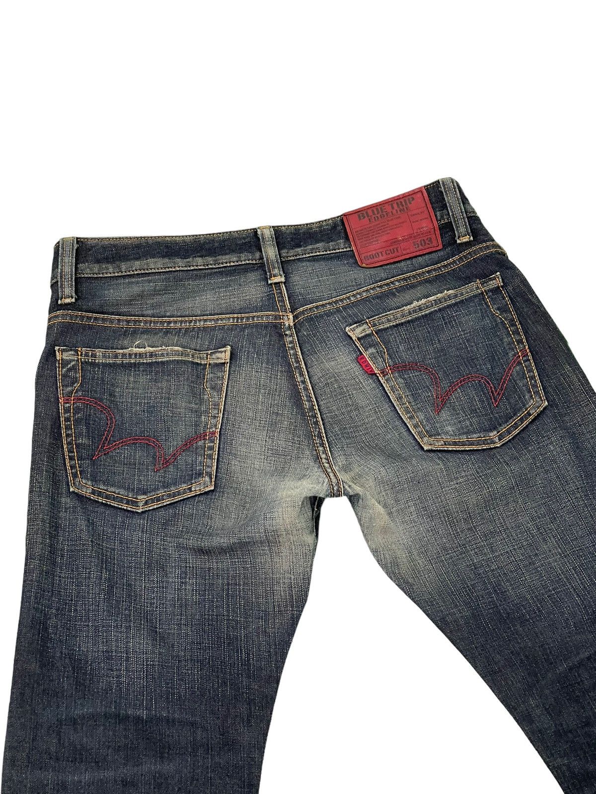 Edwin Flare Jeans Edwin Japan Distress Denim Stretch Boot Cut 1🟦8 Size US 34 / EU 50 - 18 Thumbnail
