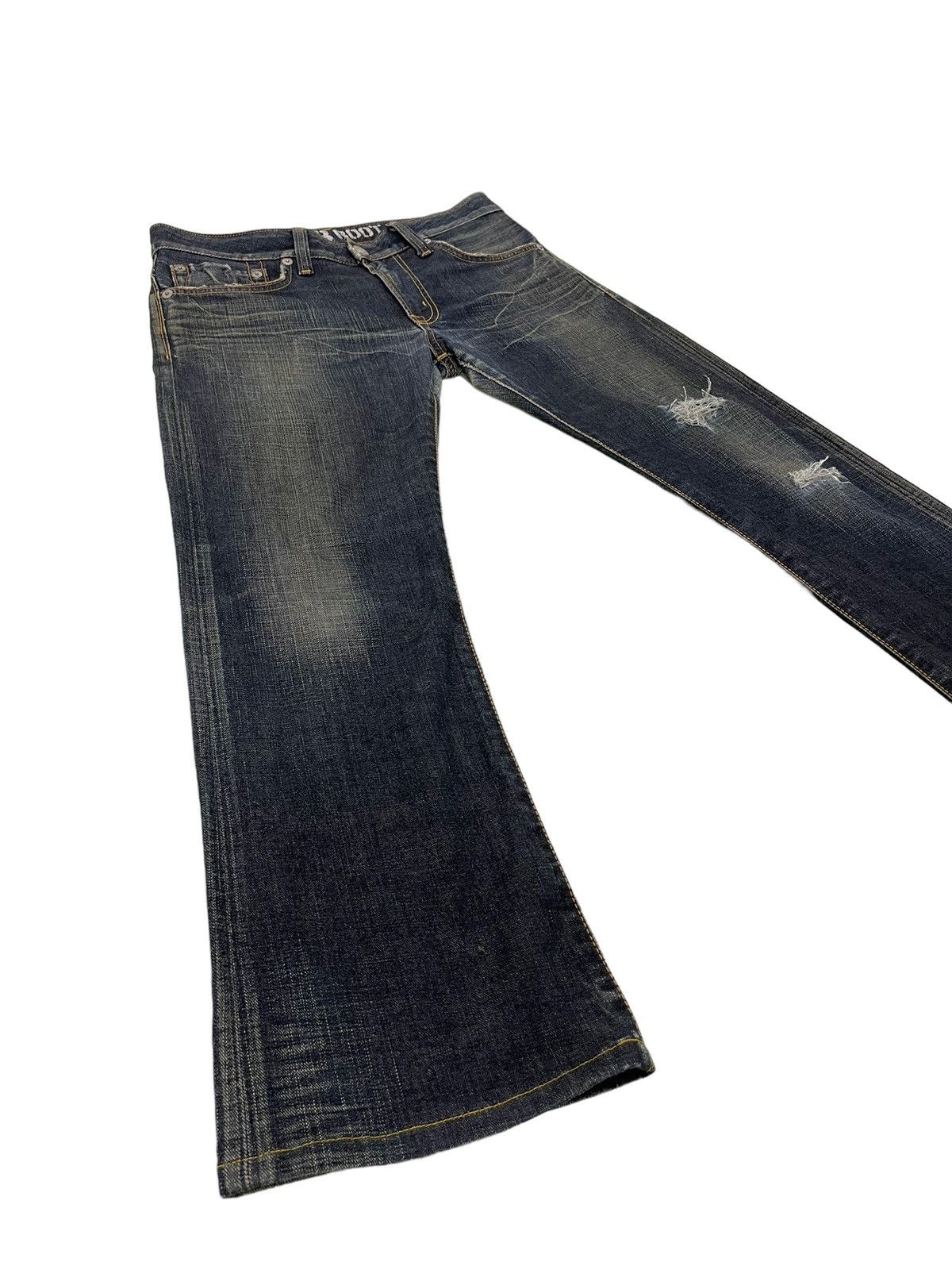Edwin Flare Jeans Edwin Japan Distress Denim Stretch Boot Cut 1🟦8 Size US 34 / EU 50 - 1 Thumbnail