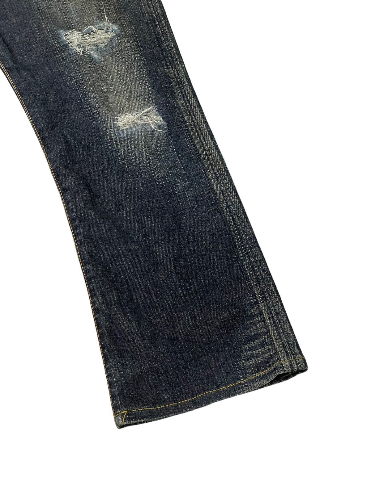 Edwin Flare Jeans Edwin Japan Distress Denim Stretch Boot Cut 1🟦8 Size US 34 / EU 50 - 4 Thumbnail