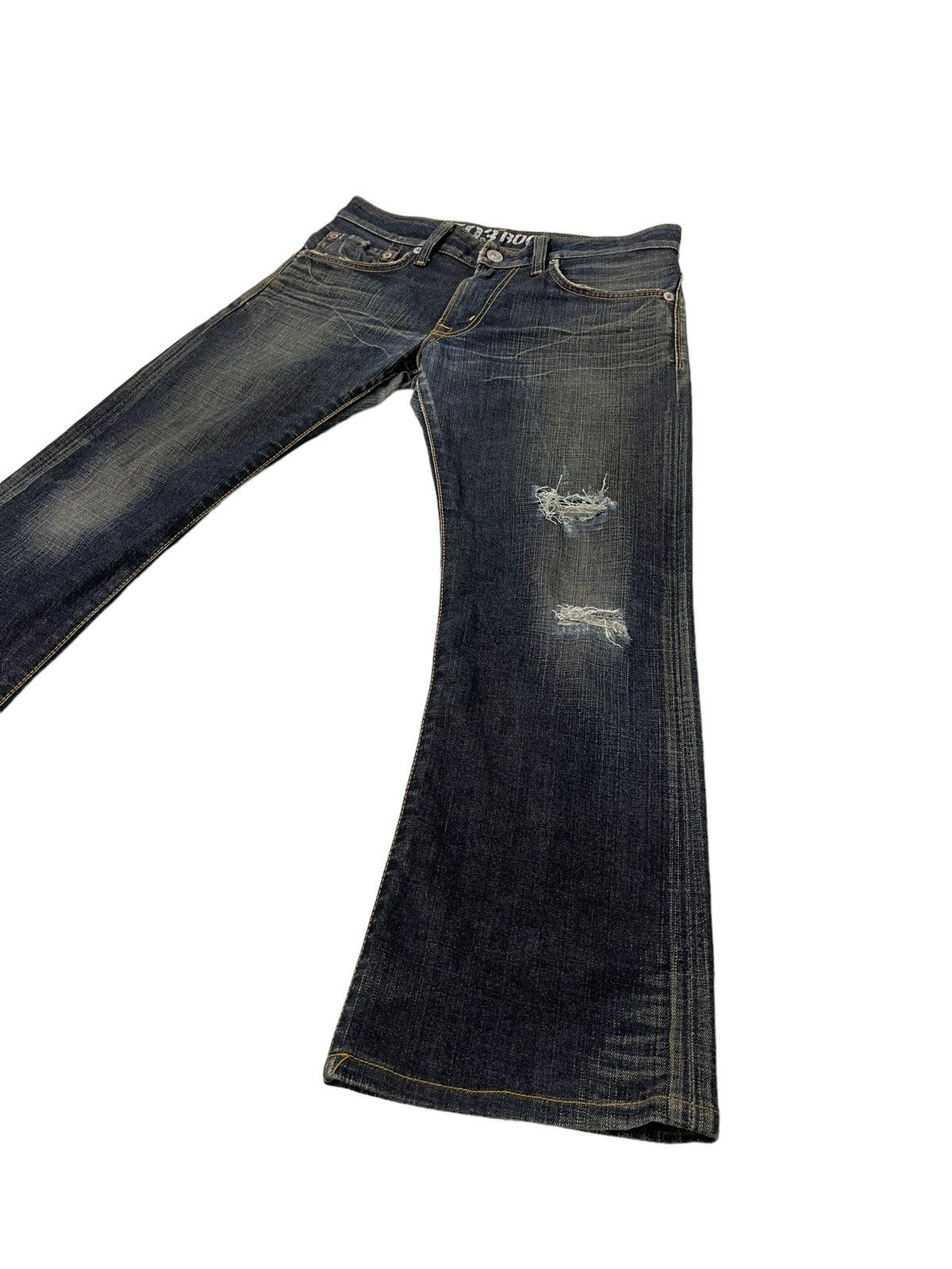 Edwin Flare Jeans Edwin Japan Distress Denim Stretch Boot Cut 1🟦8 Size US 34 / EU 50 - 3 Thumbnail