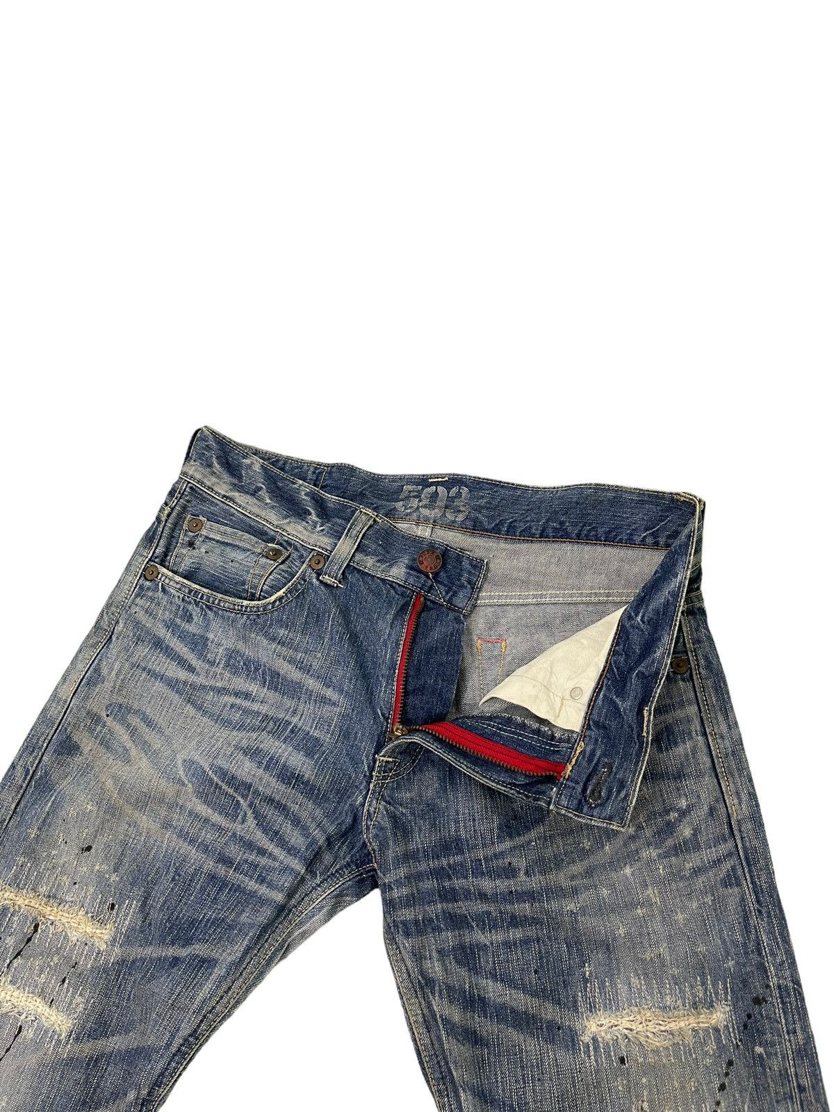 Edwin Flare Jeans Edwin Distress Denim Painted Boot Cut 1🟦8 Size US 34 / EU 50 - 10 Thumbnail