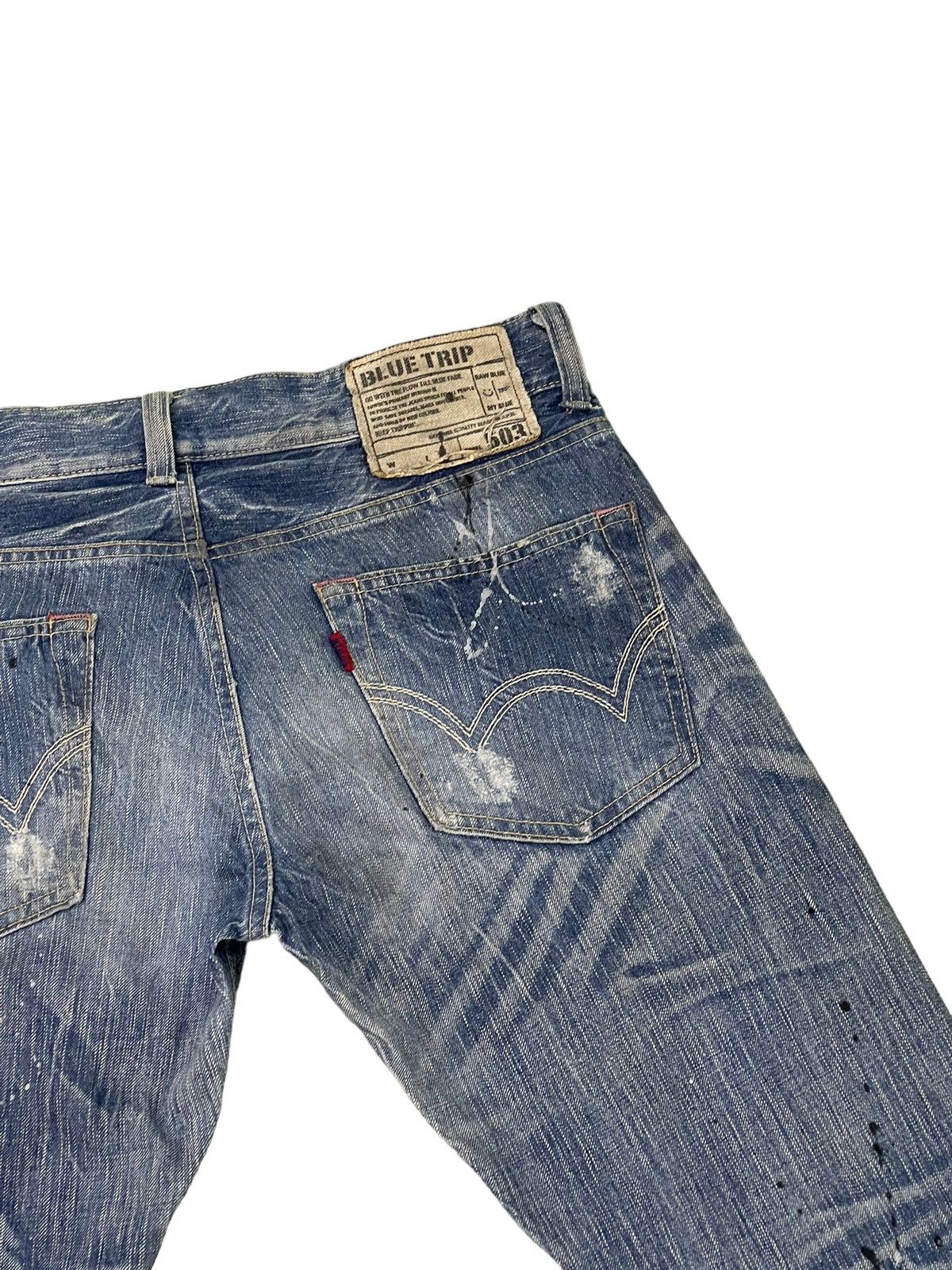 Edwin Flare Jeans Edwin Distress Denim Painted Boot Cut 1🟦8 Size US 34 / EU 50 - 19 Thumbnail