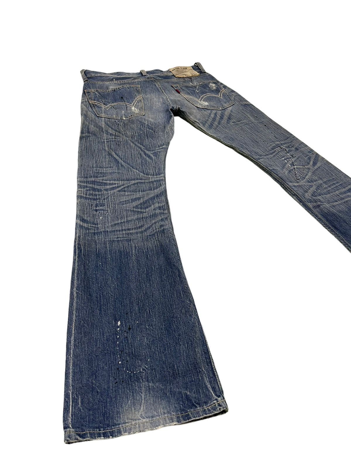 Edwin Flare Jeans Edwin Distress Denim Painted Boot Cut 1🟦8 Size US 34 / EU 50 - 12 Thumbnail