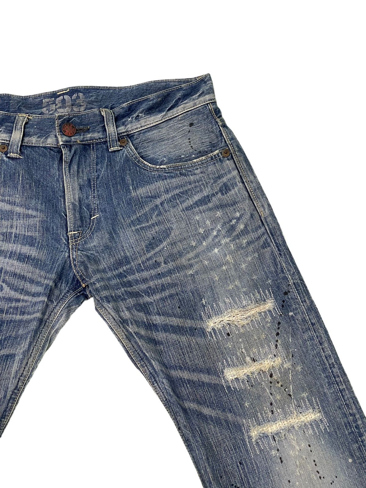 Edwin Flare Jeans Edwin Distress Denim Painted Boot Cut 1🟦8 Size US 34 / EU 50 - 9 Thumbnail