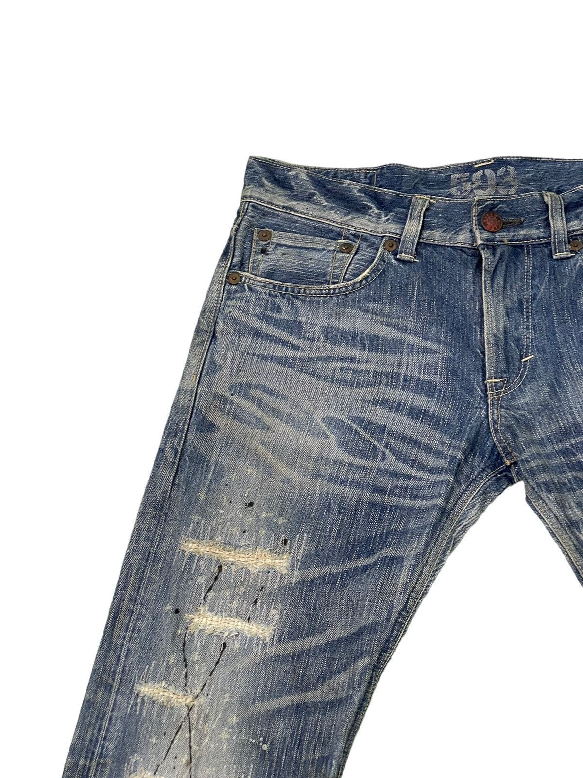 Edwin Flare Jeans Edwin Distress Denim Painted Boot Cut 1🟦8 Size US 34 / EU 50 - 8 Thumbnail