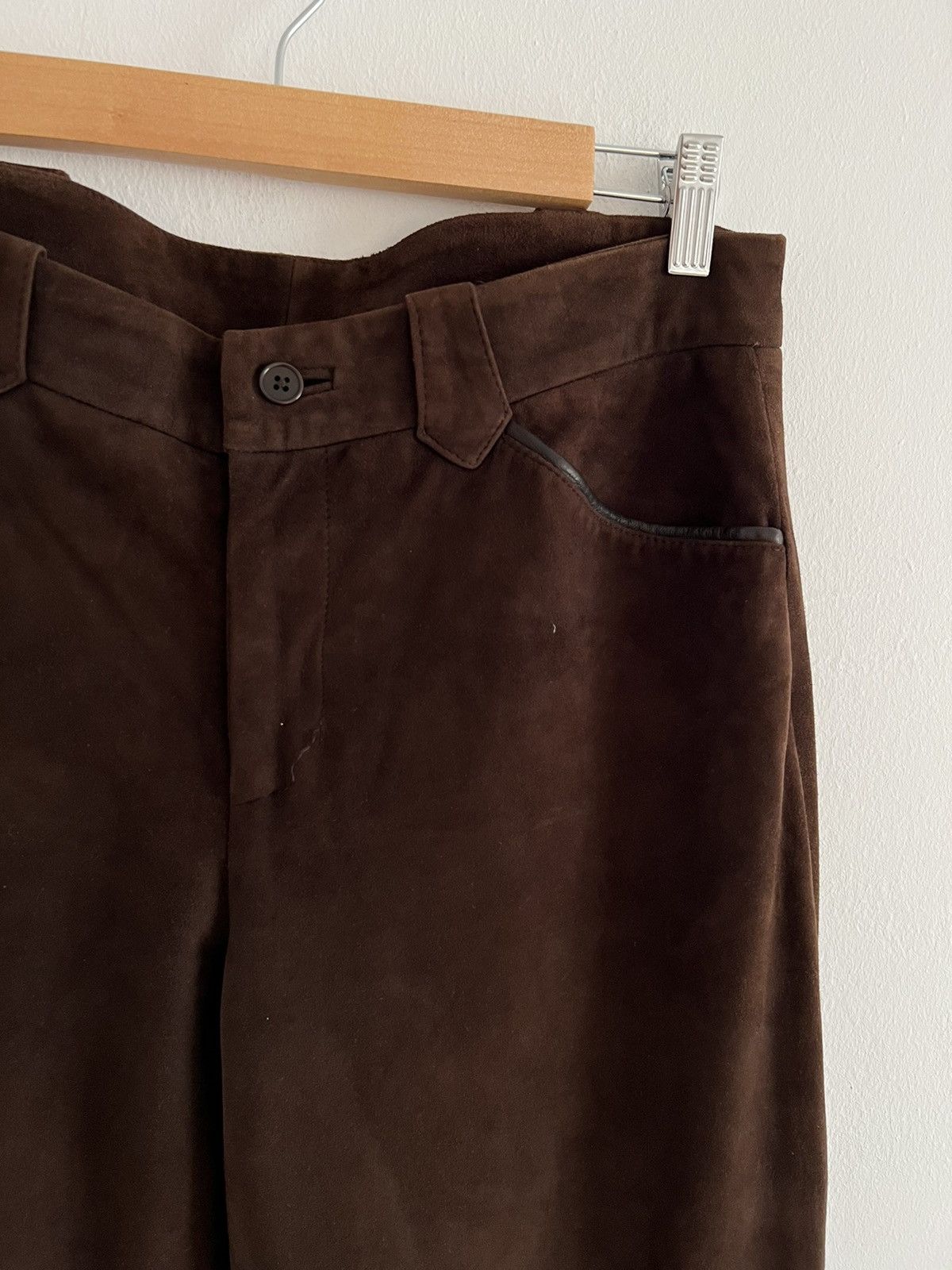 Polo Ralph Lauren Polo Ralph Lauren Purple Label Brown Lamb Suede Pants Size 34" / US 12 / IT 48 - 3 Thumbnail